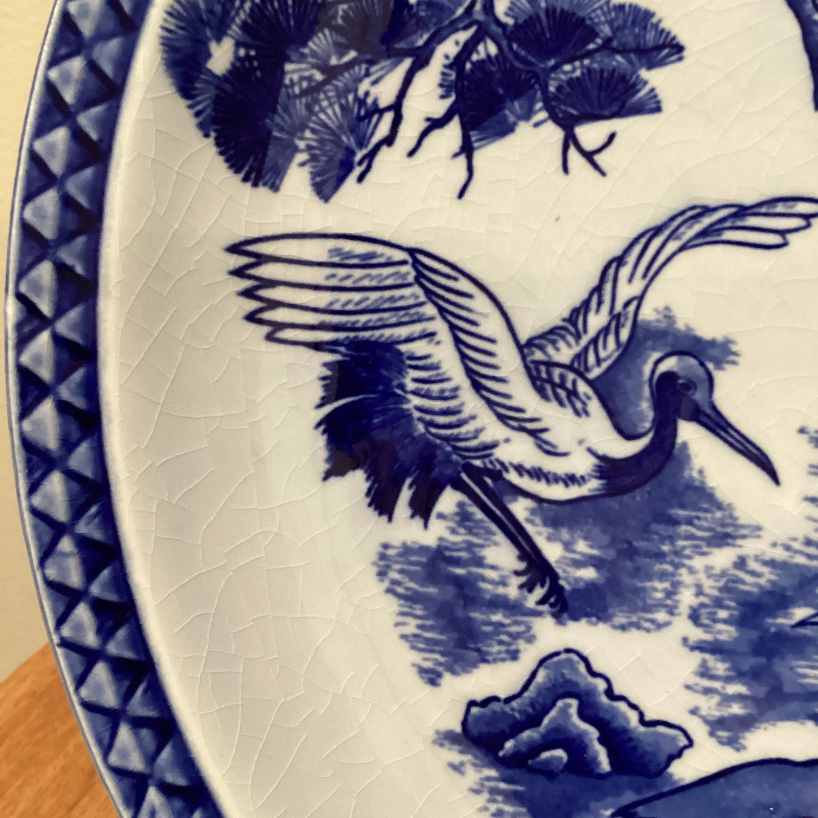 Early 20th Century Antique Japanese Blue& White Porcelain Charger Plate - 10