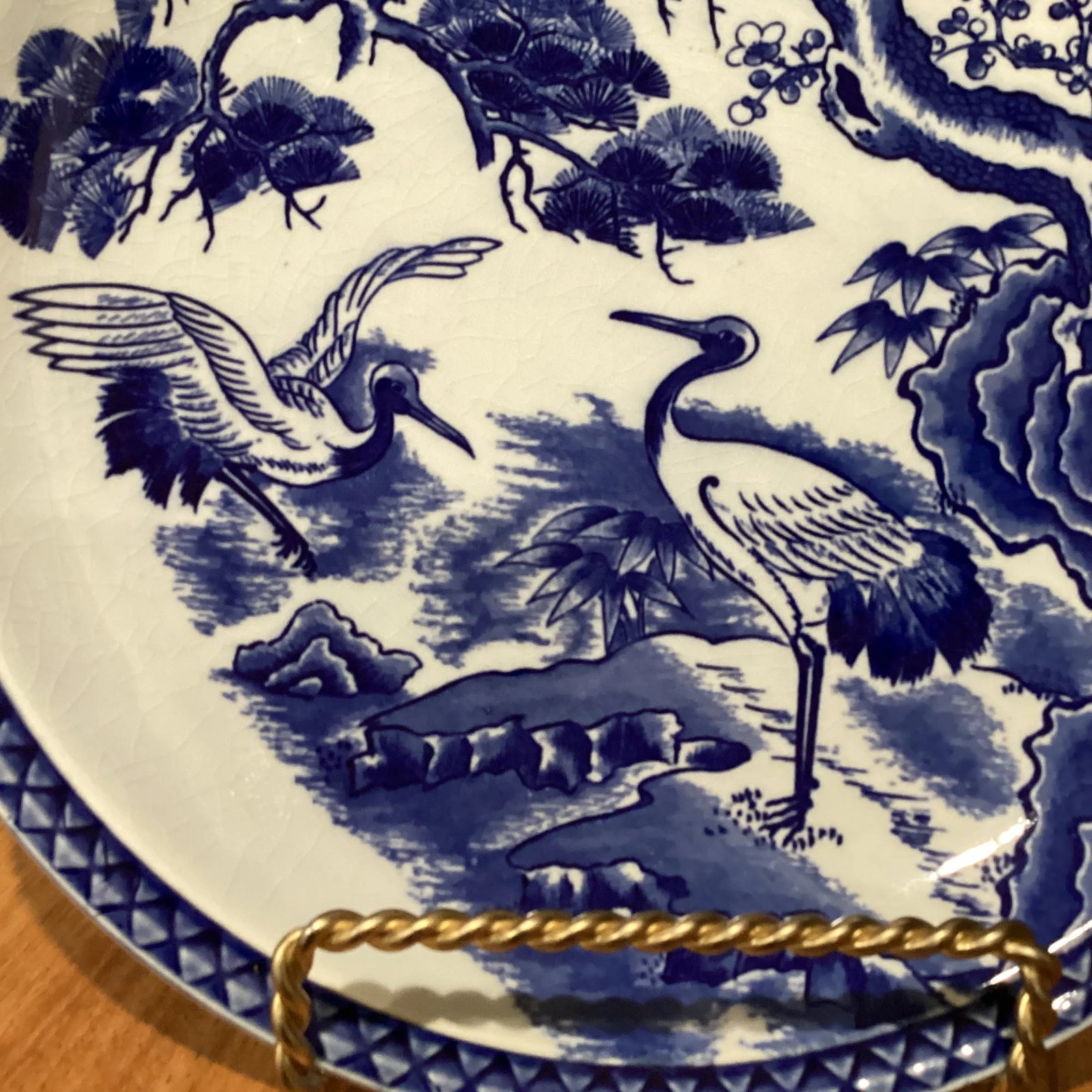 Early 20th Century Antique Japanese Blue& White Porcelain Charger Plate - 11