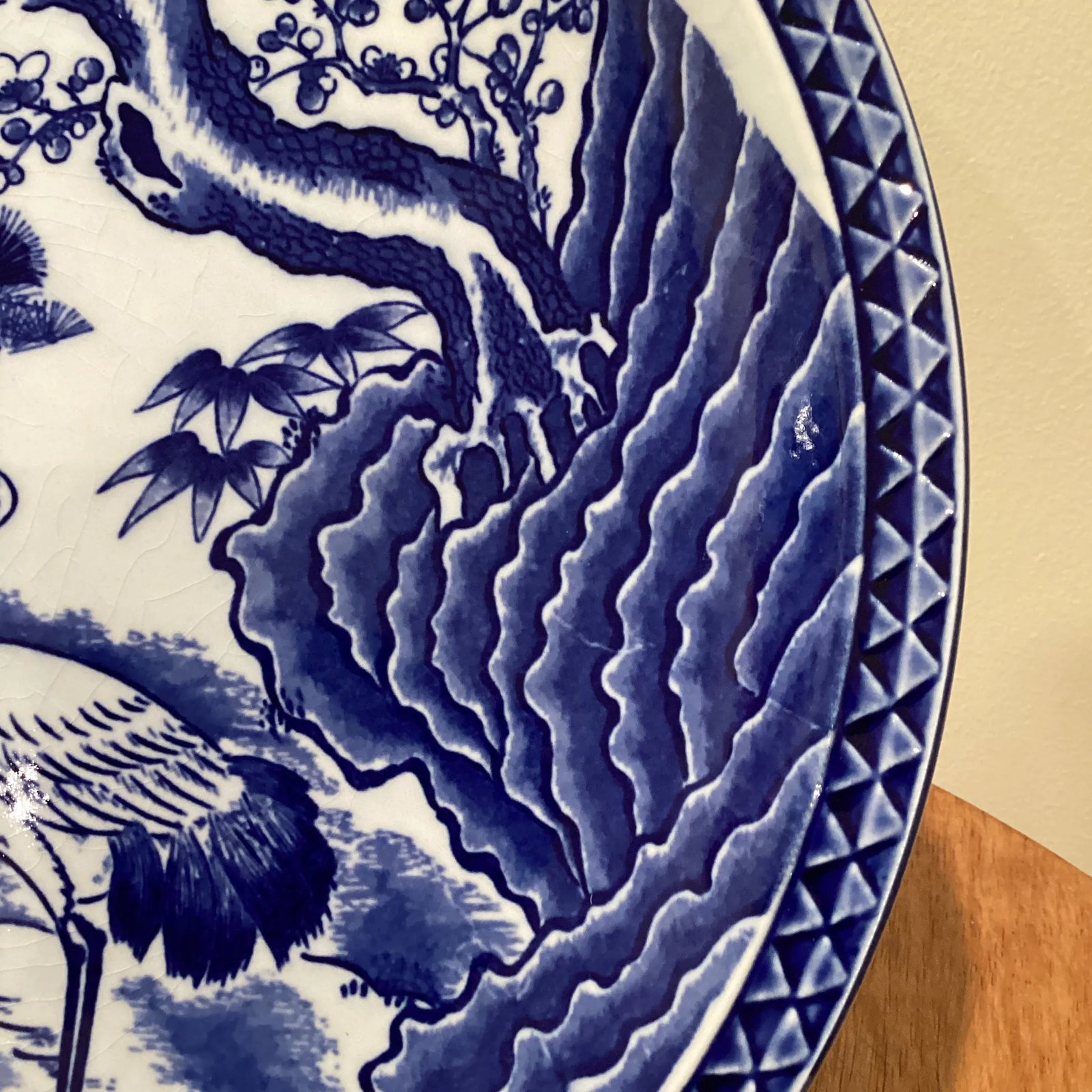 Early 20th Century Antique Japanese Blue& White Porcelain Charger Plate - 8