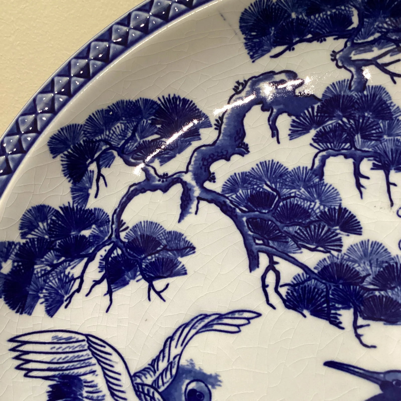 Early 20th Century Antique Japanese Blue& White Porcelain Charger Plate - 9
