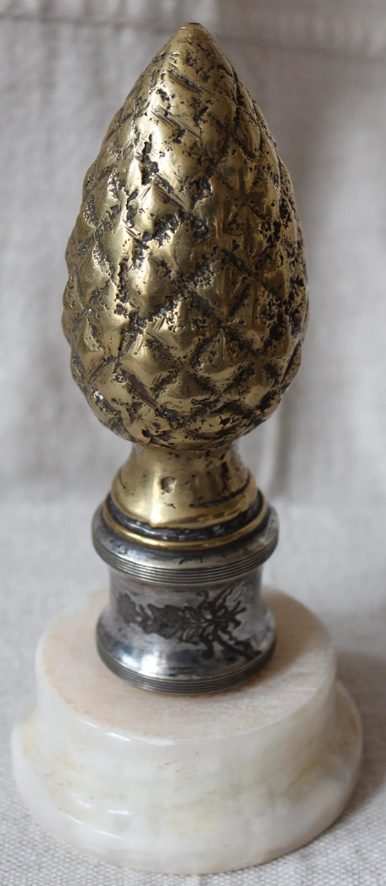 Bronze & Silver-Plate Finial - 3