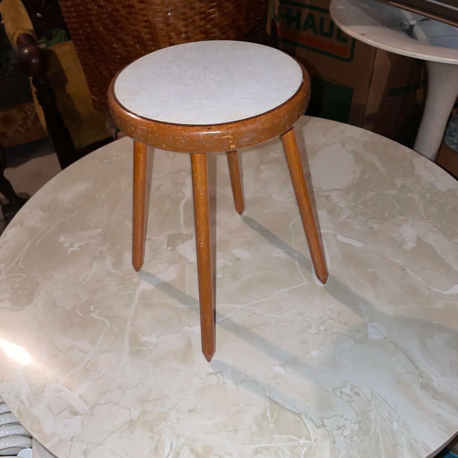 1970s Pencil Legged Plant Stand With Formica Top - 4