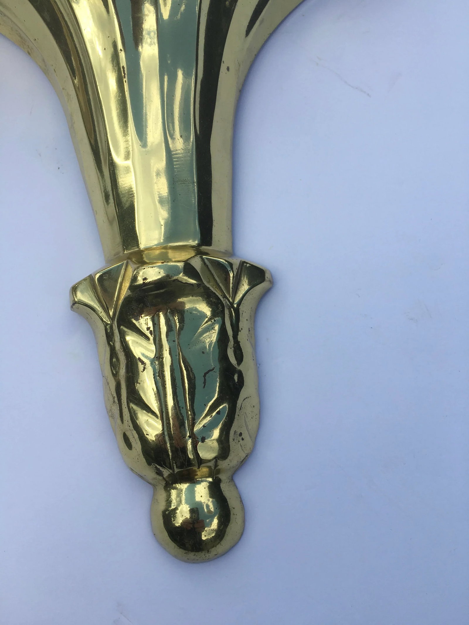 1980s Solid Brass Wall Brackets - a Pair - 3