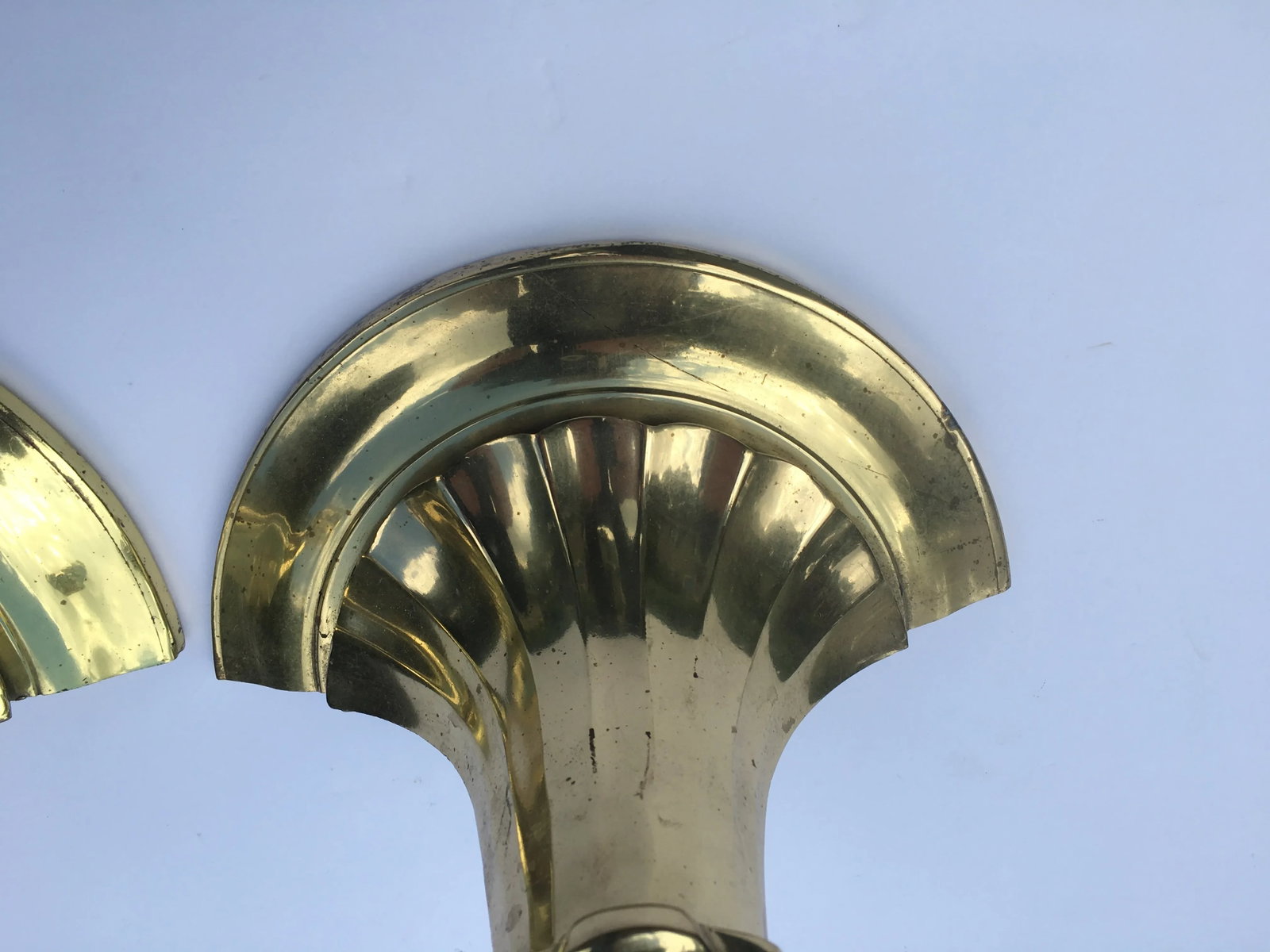 1980s Solid Brass Wall Brackets - a Pair - 4