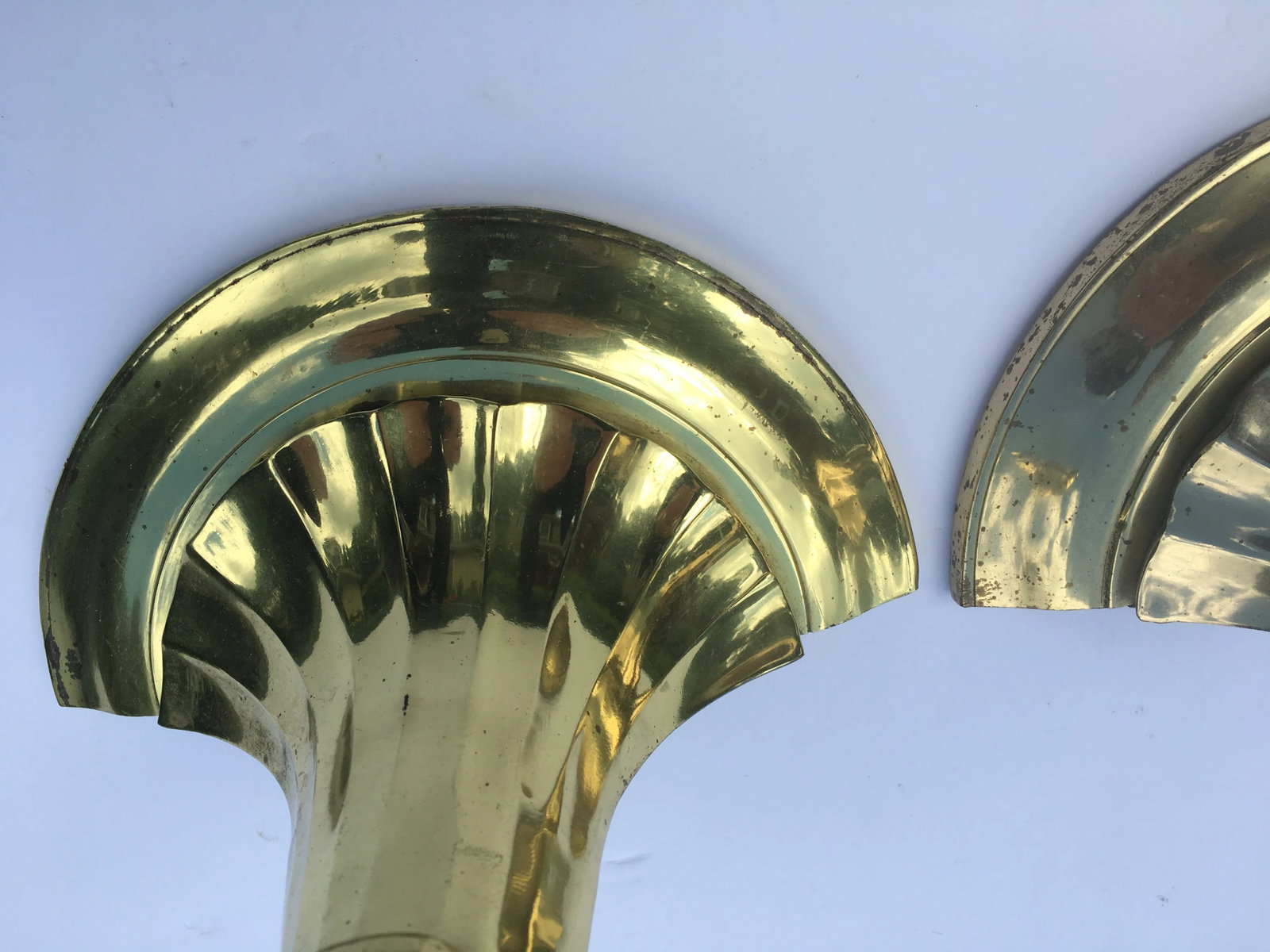 1980s Solid Brass Wall Brackets - a Pair - 5
