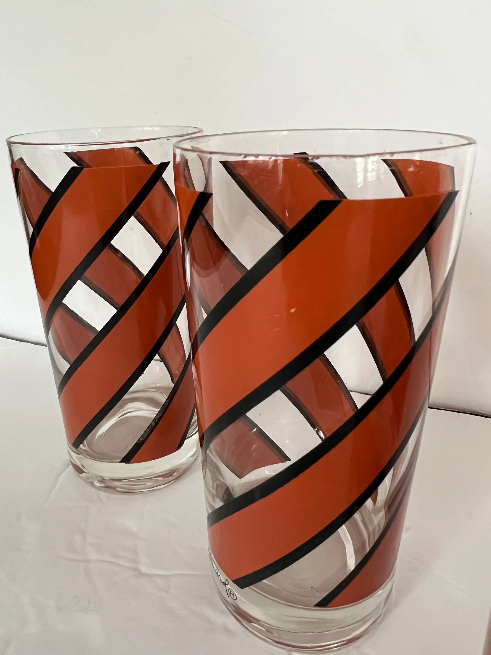 Georges Briard Orange Striped Glasses - Set of 5 - 4