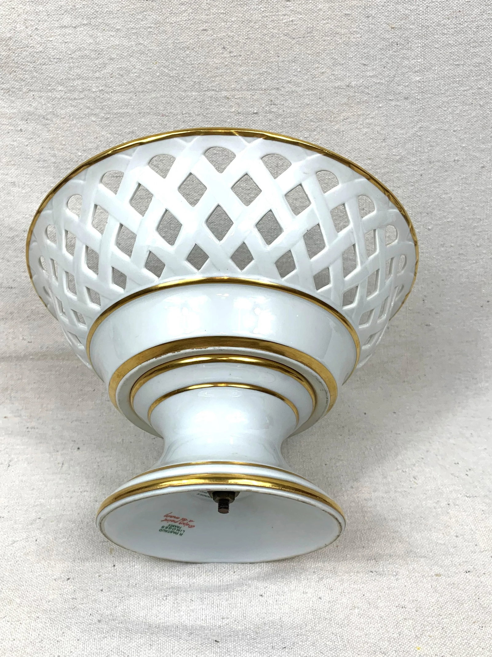 Vintage Limoges Pedestal Bowl - 3