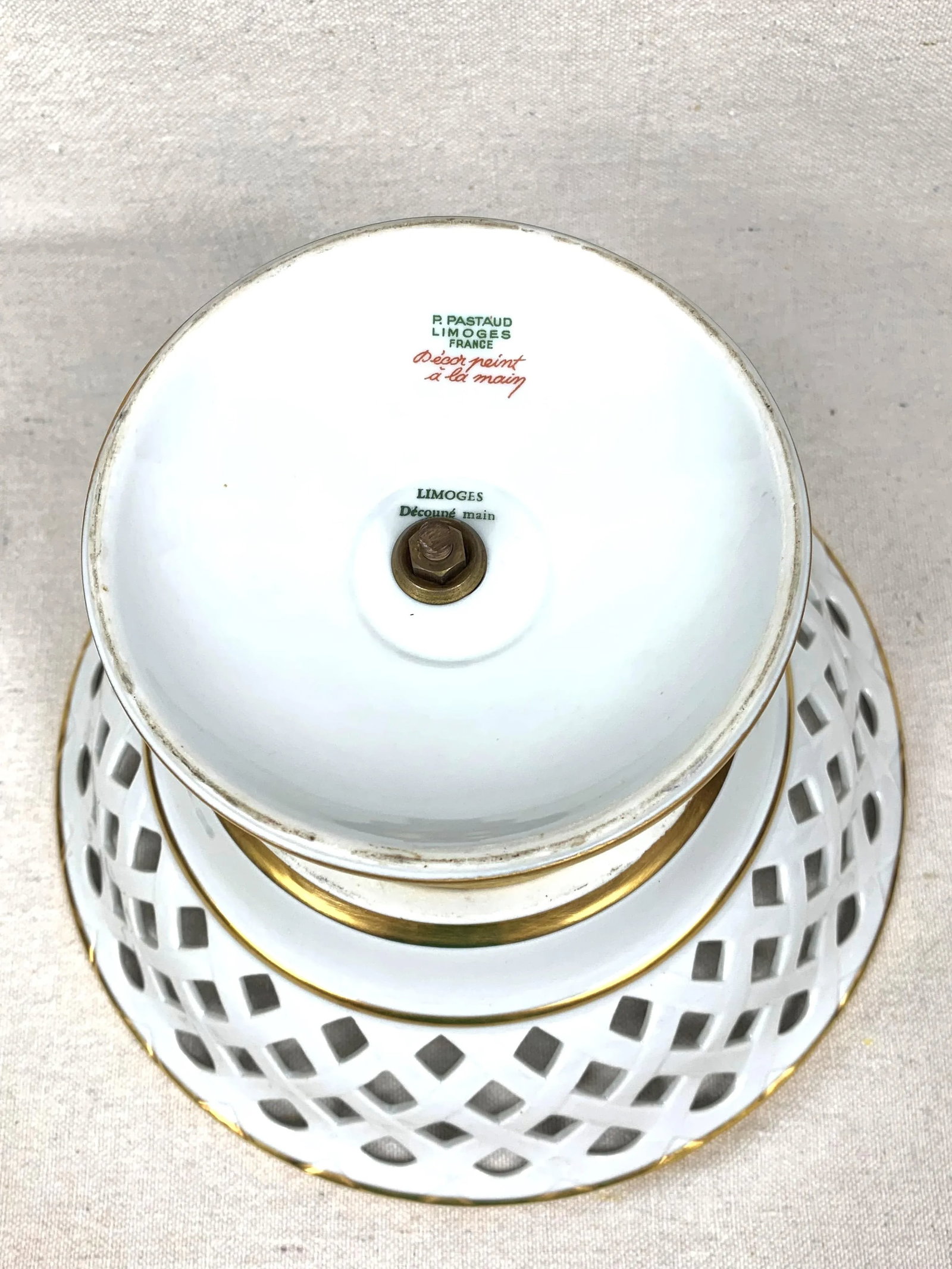 Vintage Limoges Pedestal Bowl - 7