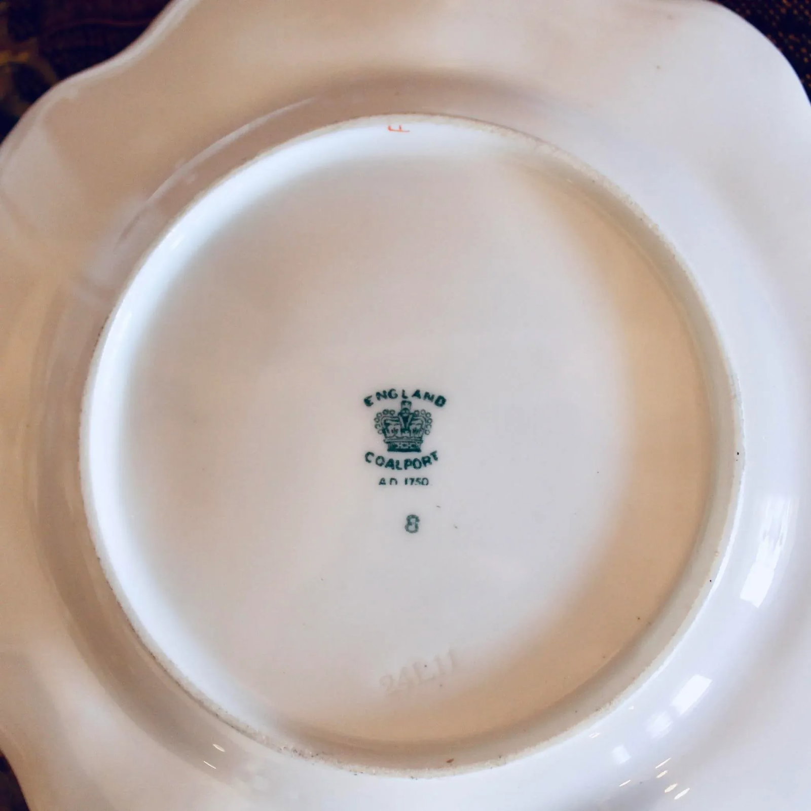 "Indian Tree" Pattern Porcelain Dessert/Bread Plate Set, 8 Pieces - 7