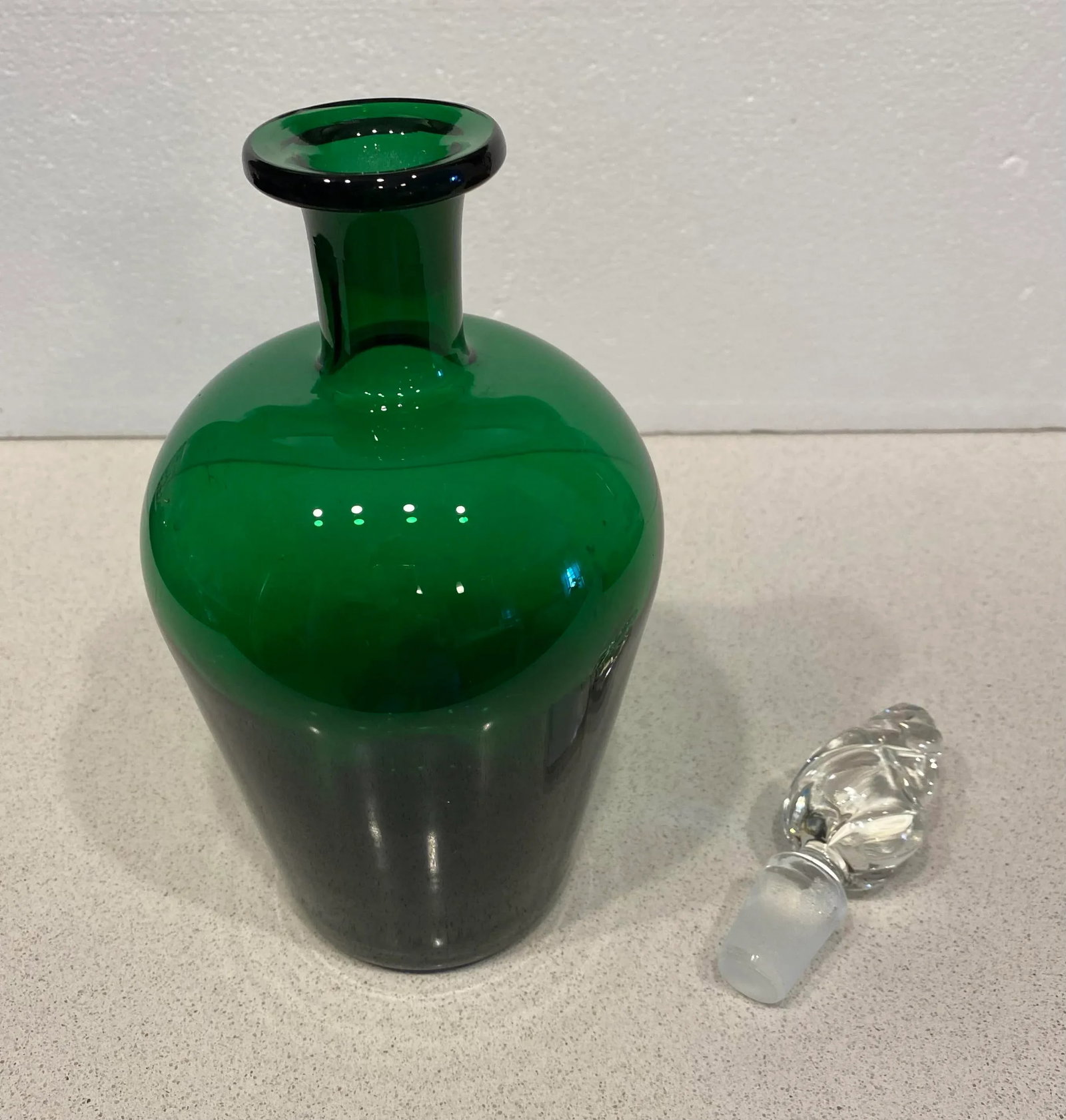 1980s Green Glass Decanter - 2