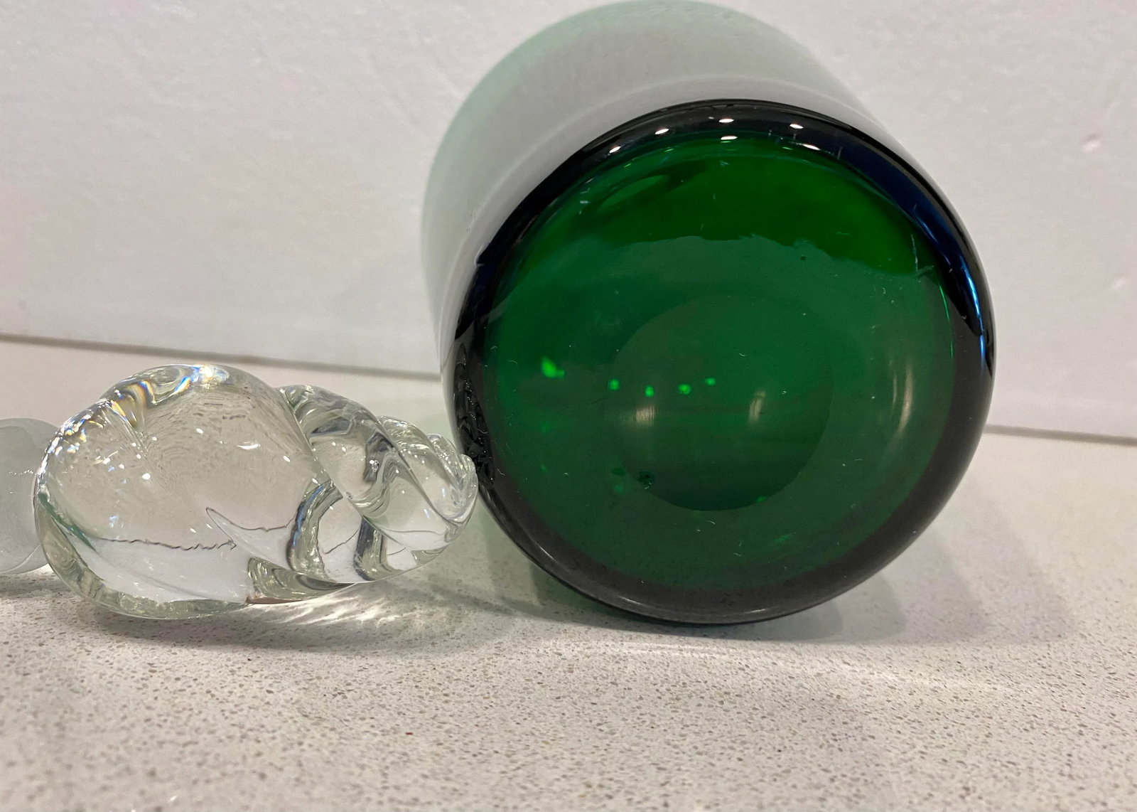 1980s Green Glass Decanter - 5
