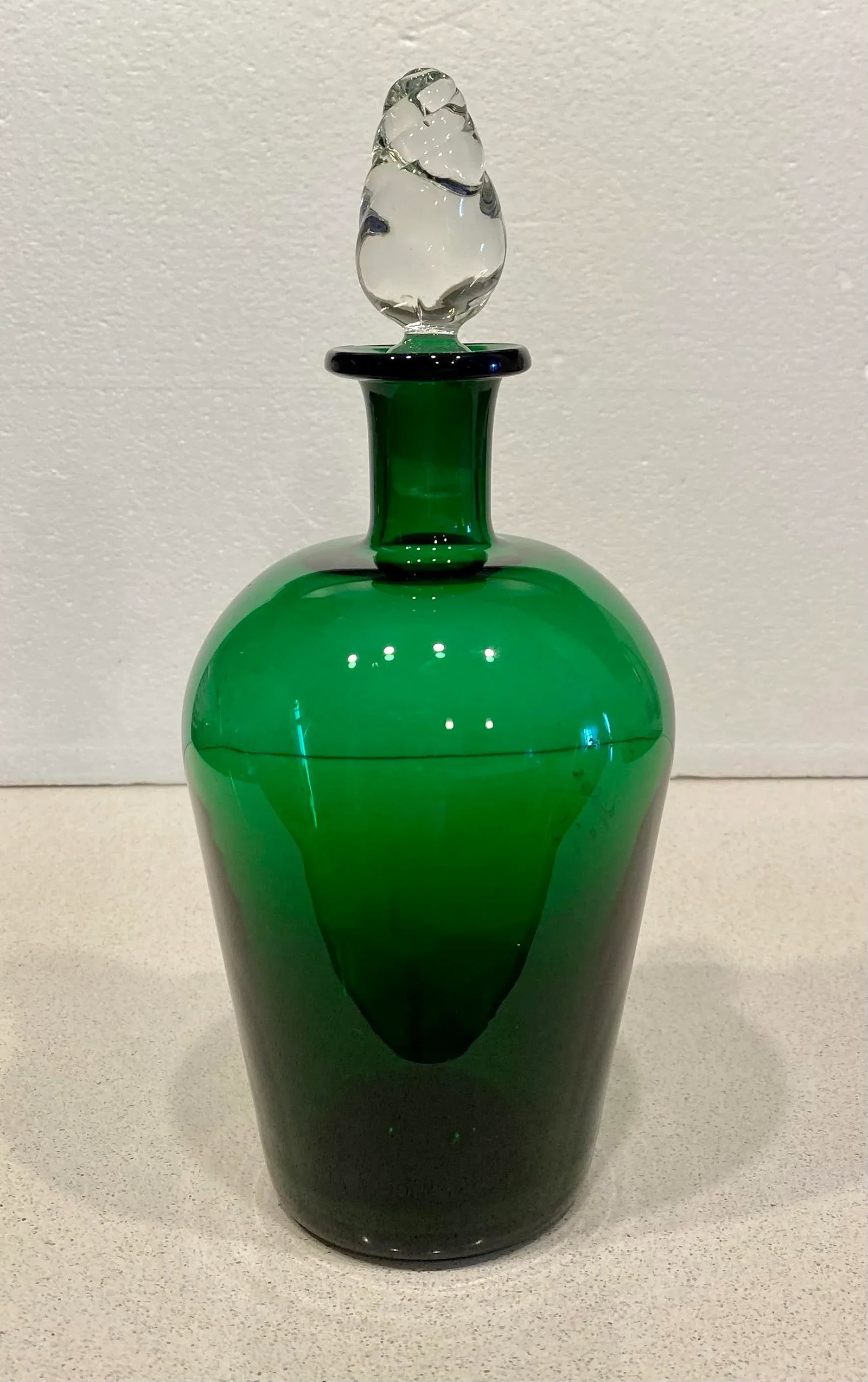 1980s Green Glass Decanter - 6