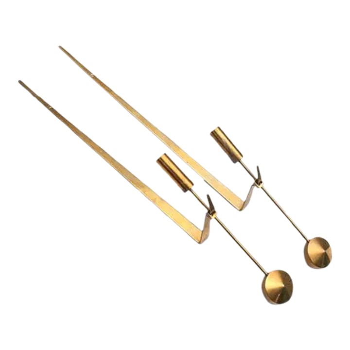 1950s Pierre Forsell Wall-Mounted Sconce Candle Holders for Skultuna 1607 Made in Sweden - a Pair