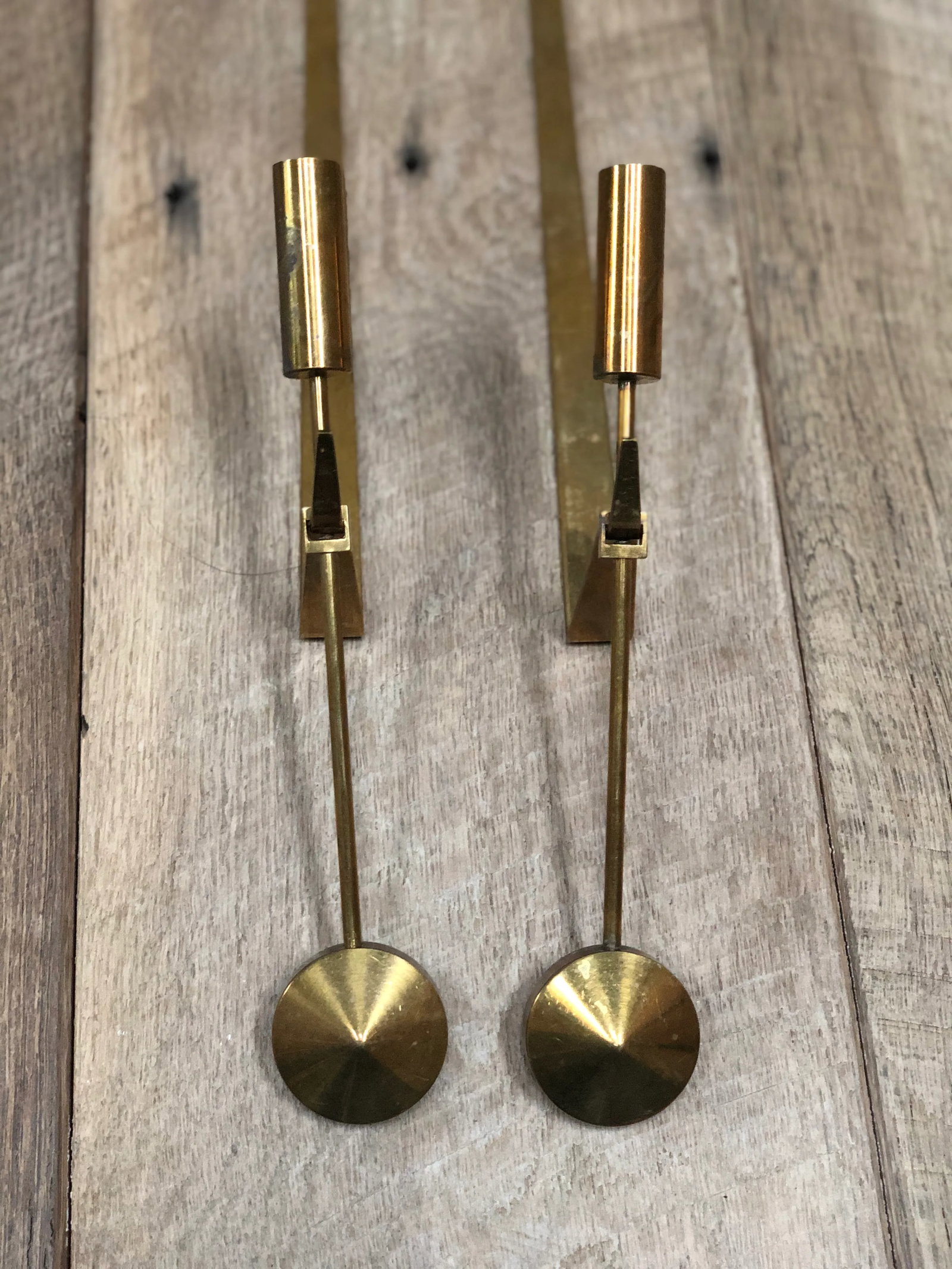 1950s Pierre Forsell Wall-Mounted Sconce Candle Holders for Skultuna 1607 Made in Sweden - a Pair - 5