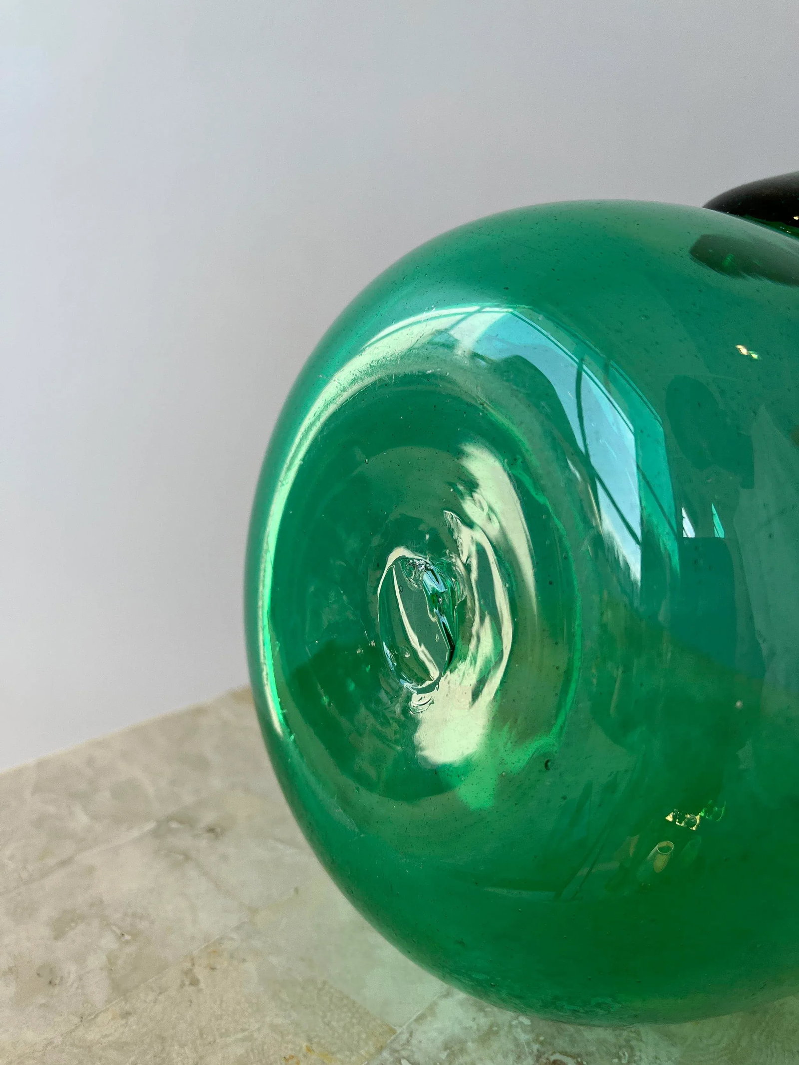Vintage Mid-Century Teal Blown Glass Pitcher Attributed to Winslow Anderson for Blenko, Circa 1960s - 10