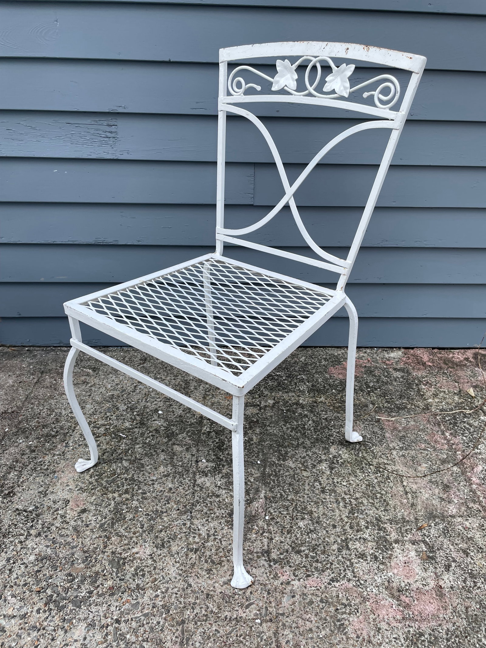 Vintage Salterini Maple Leaf Mount Vernon Wrought Iron Dining Chair - 3