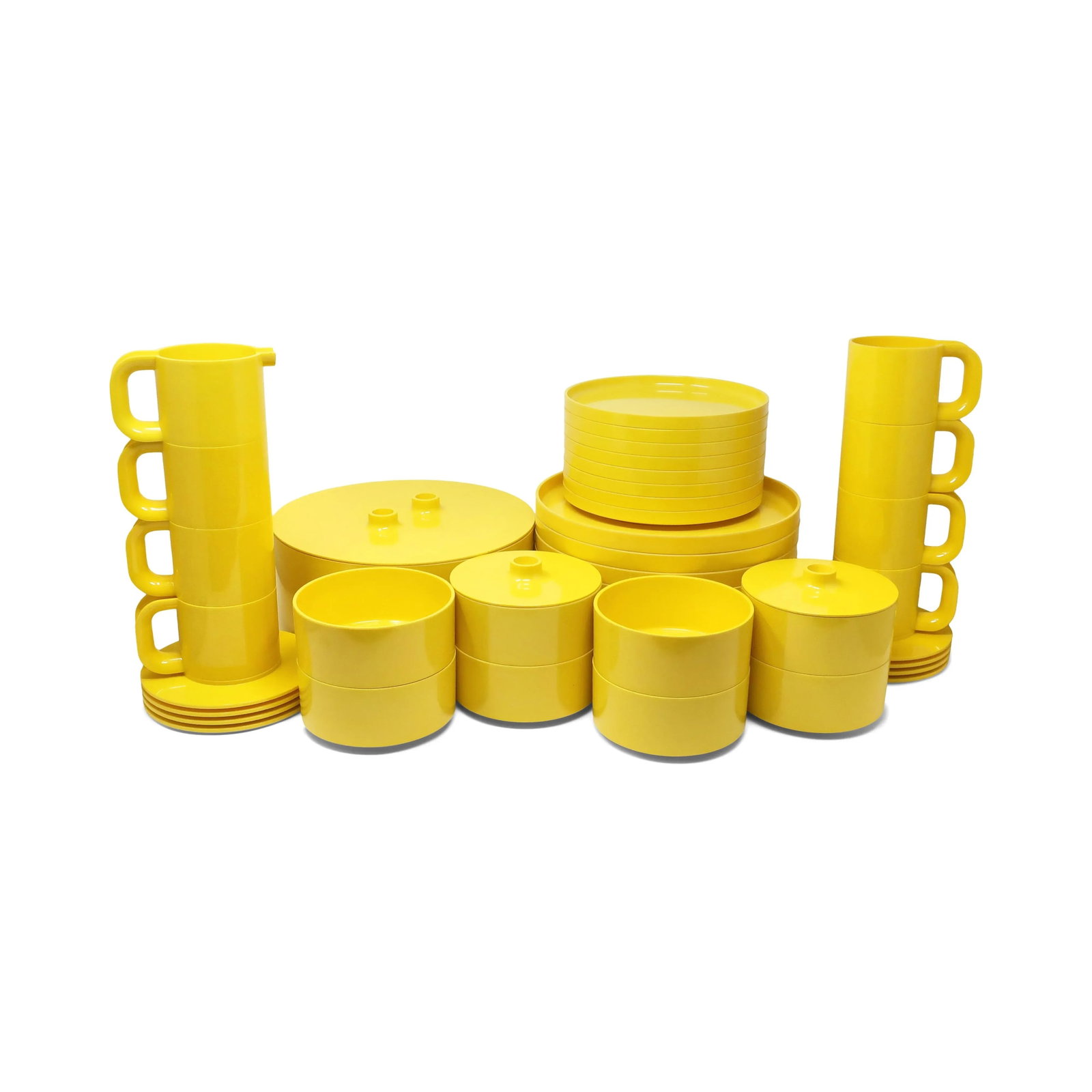1970s Yellow Dinnerware by Vignelli for Heller - Service for 8 - 2