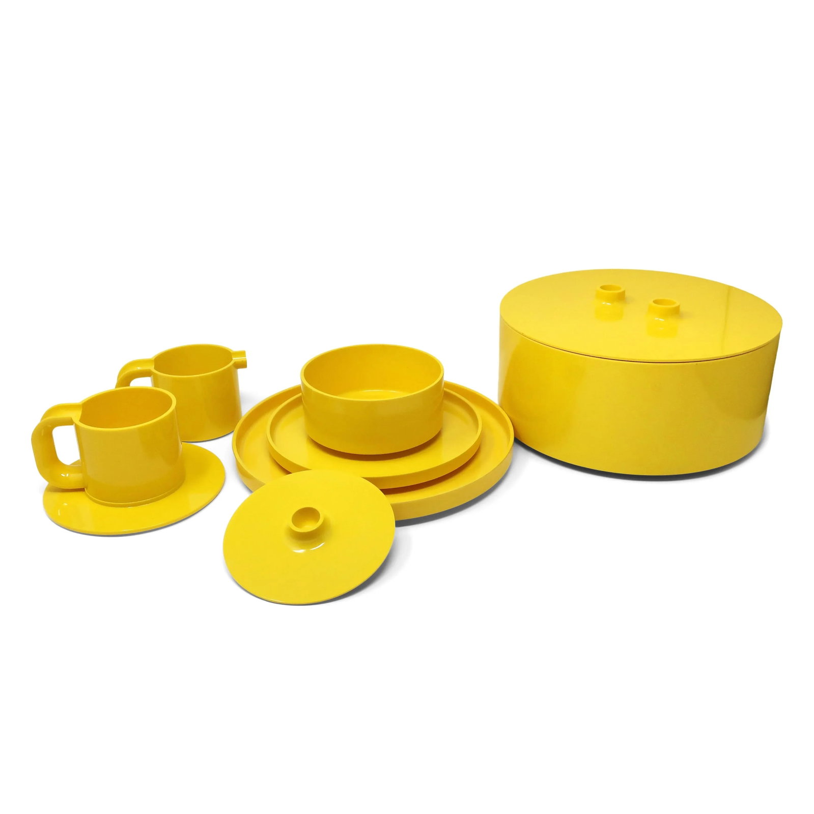 1970s Yellow Dinnerware by Vignelli for Heller - Service for 8 - 3