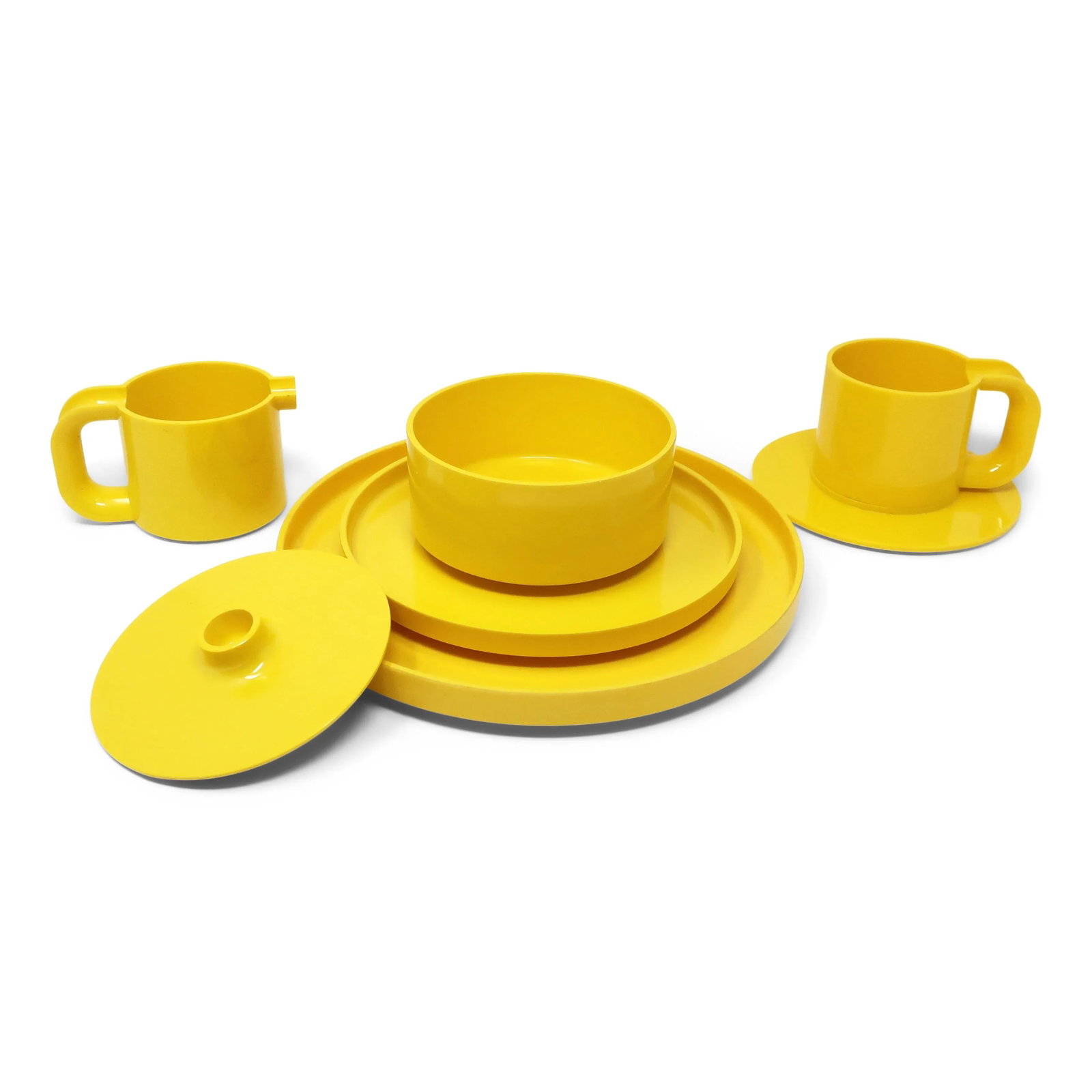 1970s Yellow Dinnerware by Vignelli for Heller - Service for 8 - 4