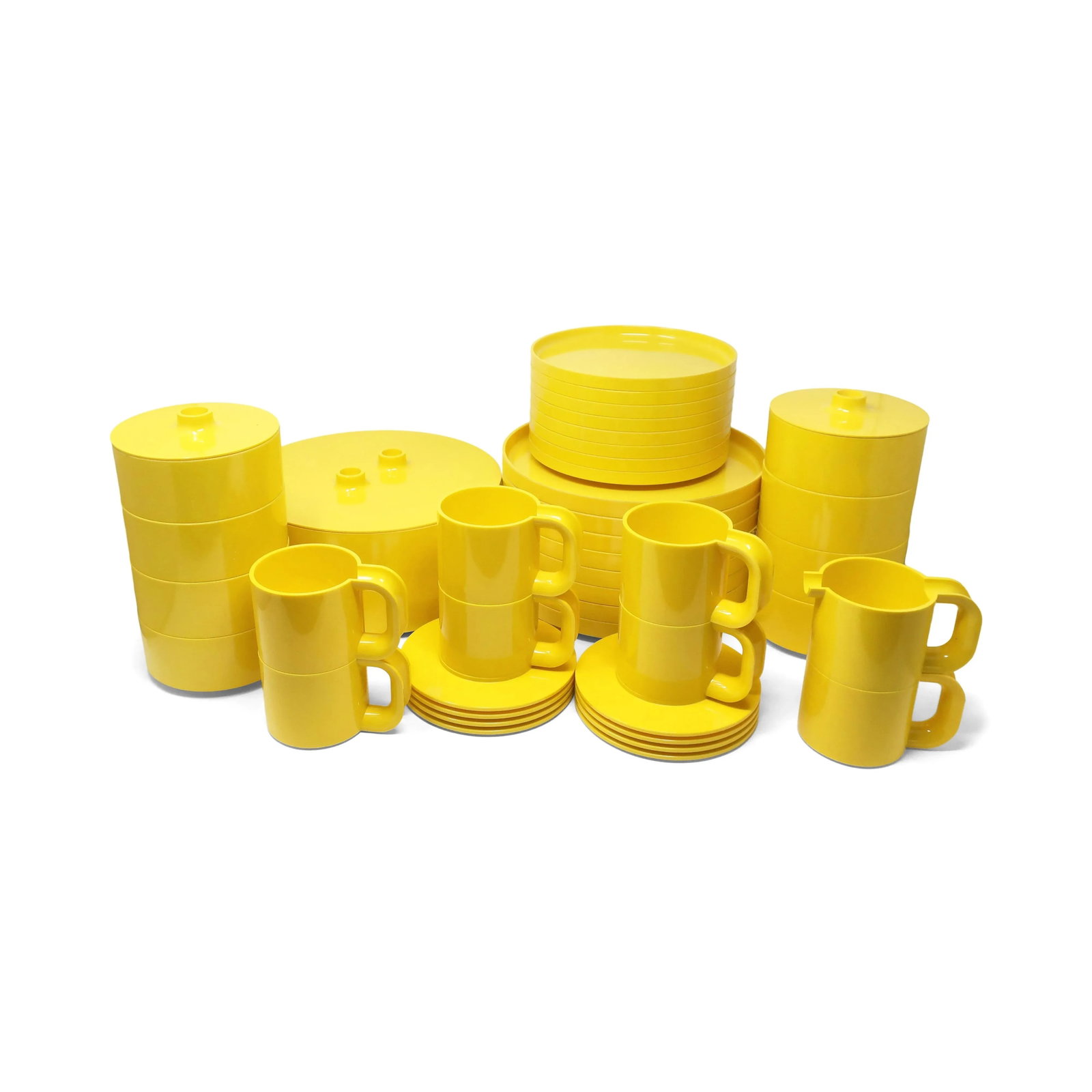 1970s Yellow Dinnerware by Vignelli for Heller - Service for 8 - 6