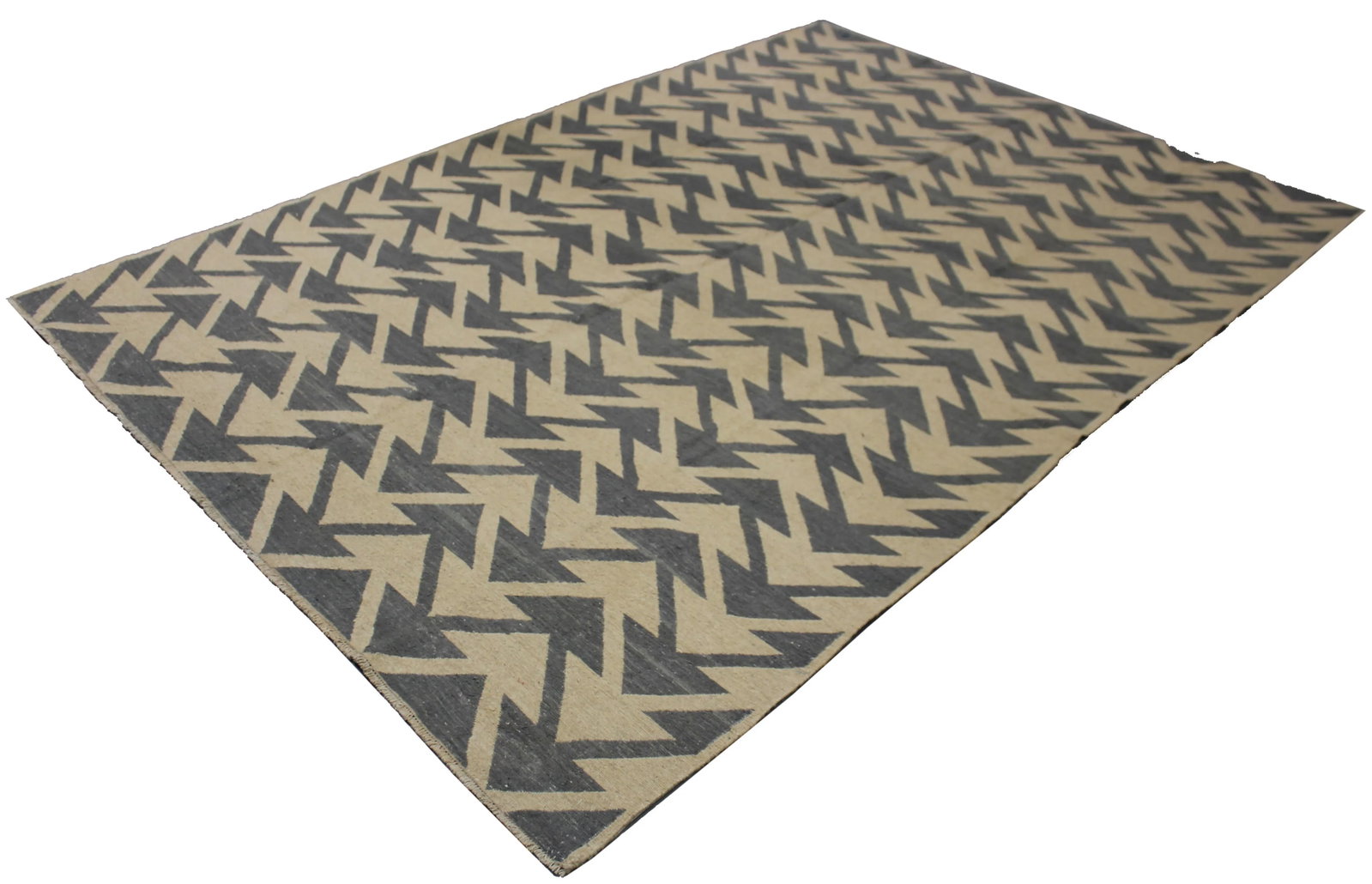 Hand Knotted Modern Sumak Kilim - 9'11" X 6'7" - 4