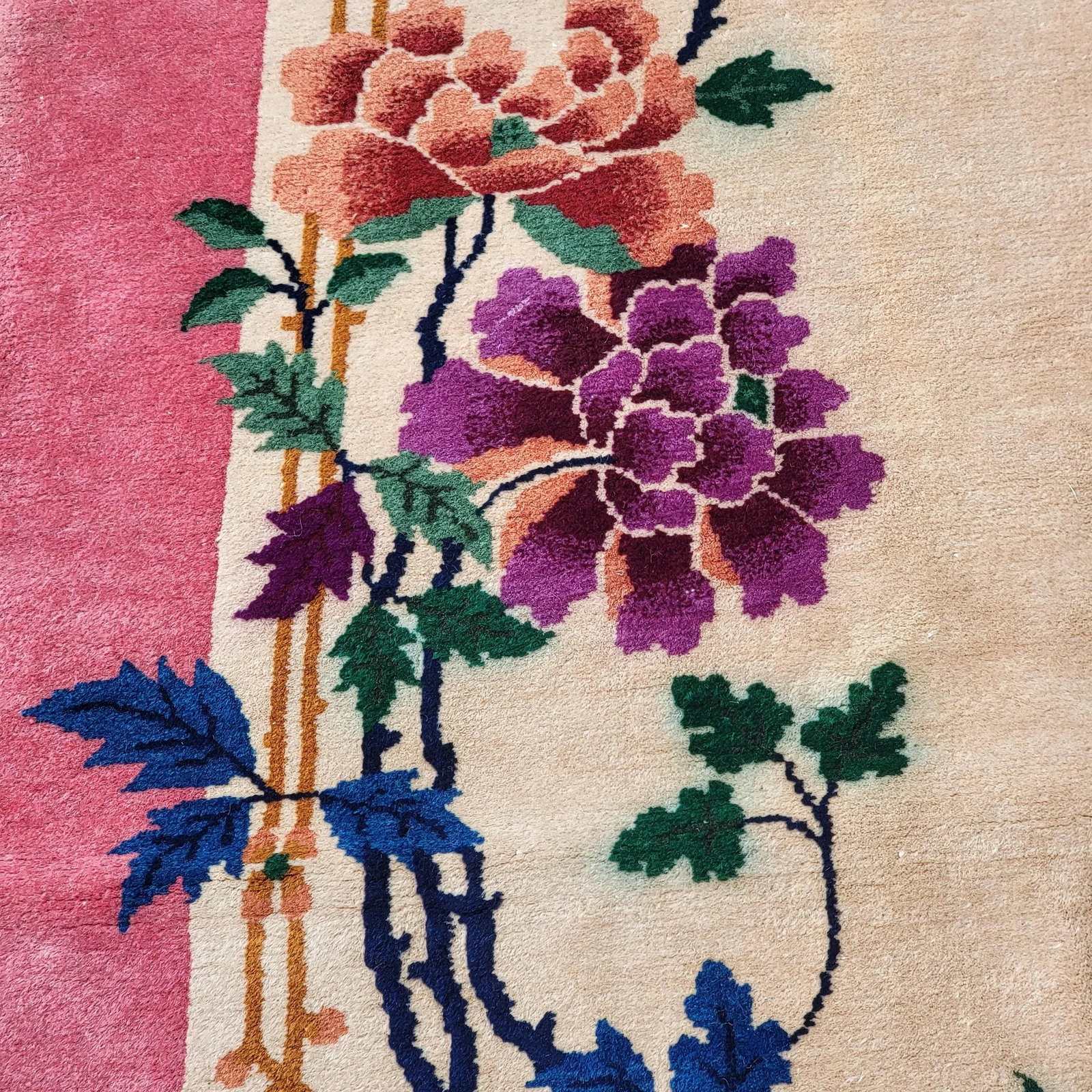 1940s Chinese Nichols Carpet Color Full 7 X 5 - 7