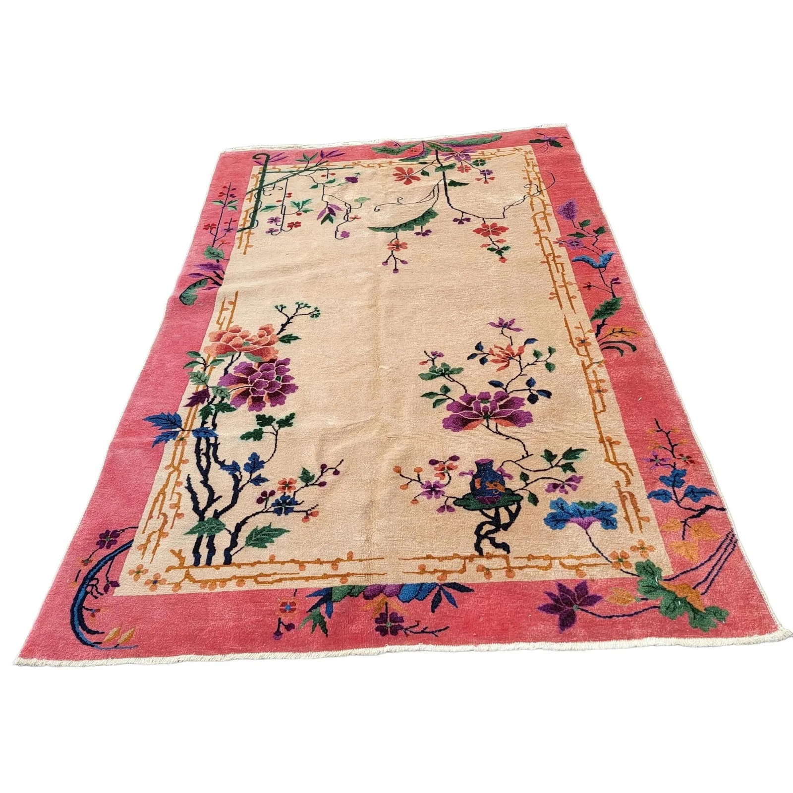 1940s Chinese Nichols Carpet Color Full 7 X 5 - 9