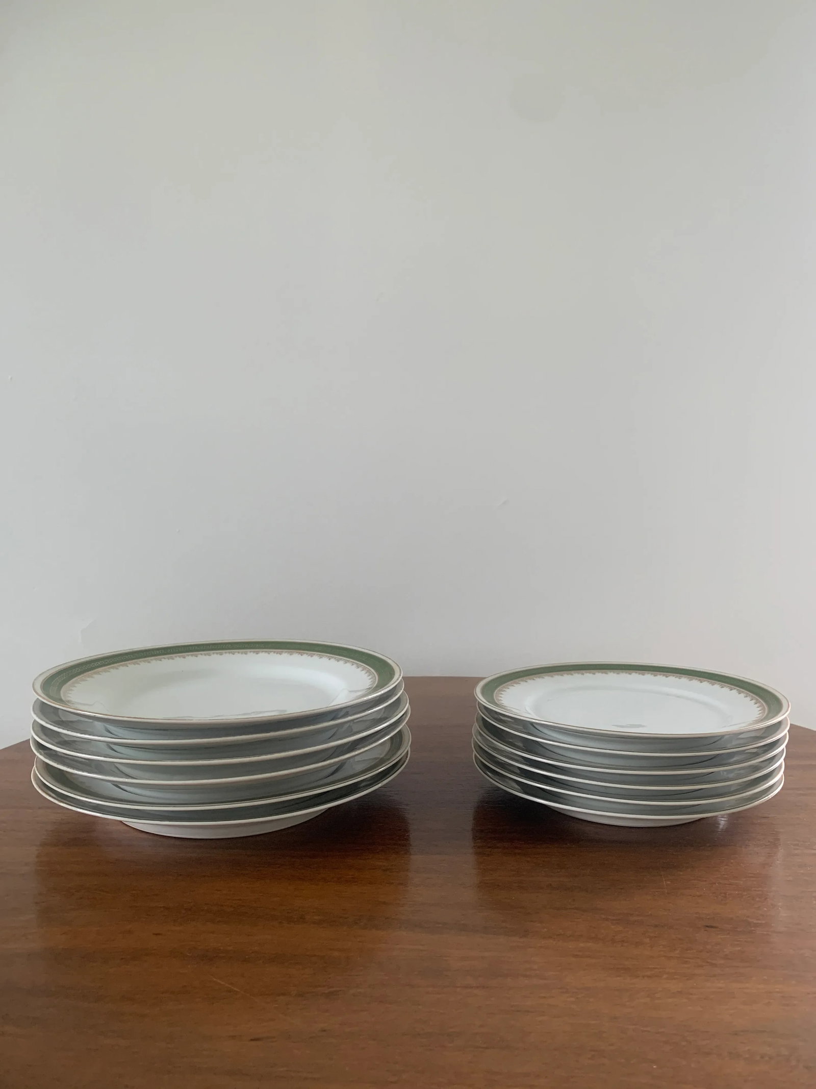 Antique German Greek Key Rimmed Luncheon & Salad Plates by C. Tielsch Altwasser, Service for Six - 2