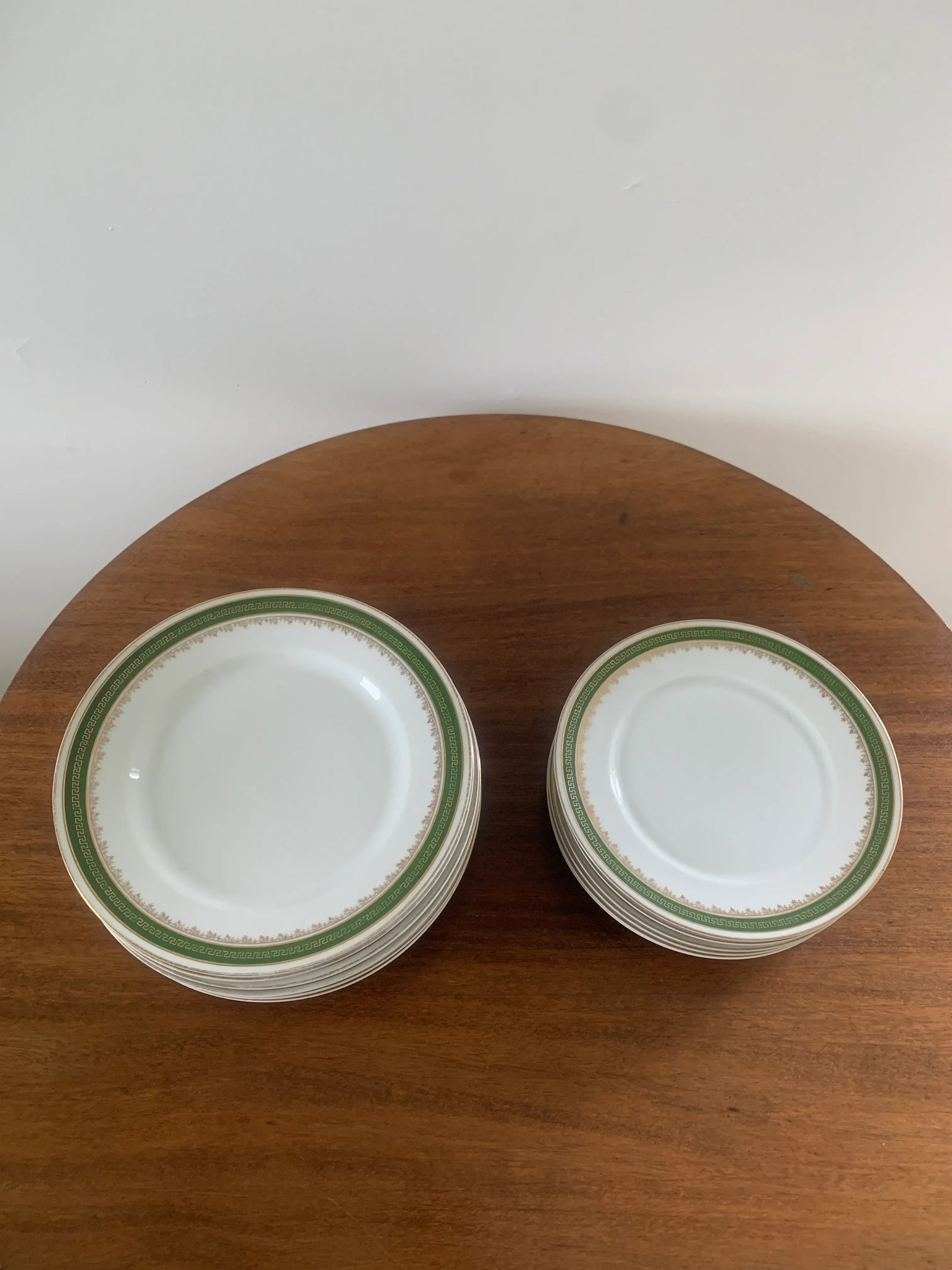 Antique German Greek Key Rimmed Luncheon & Salad Plates by C. Tielsch Altwasser, Service for Six - 3