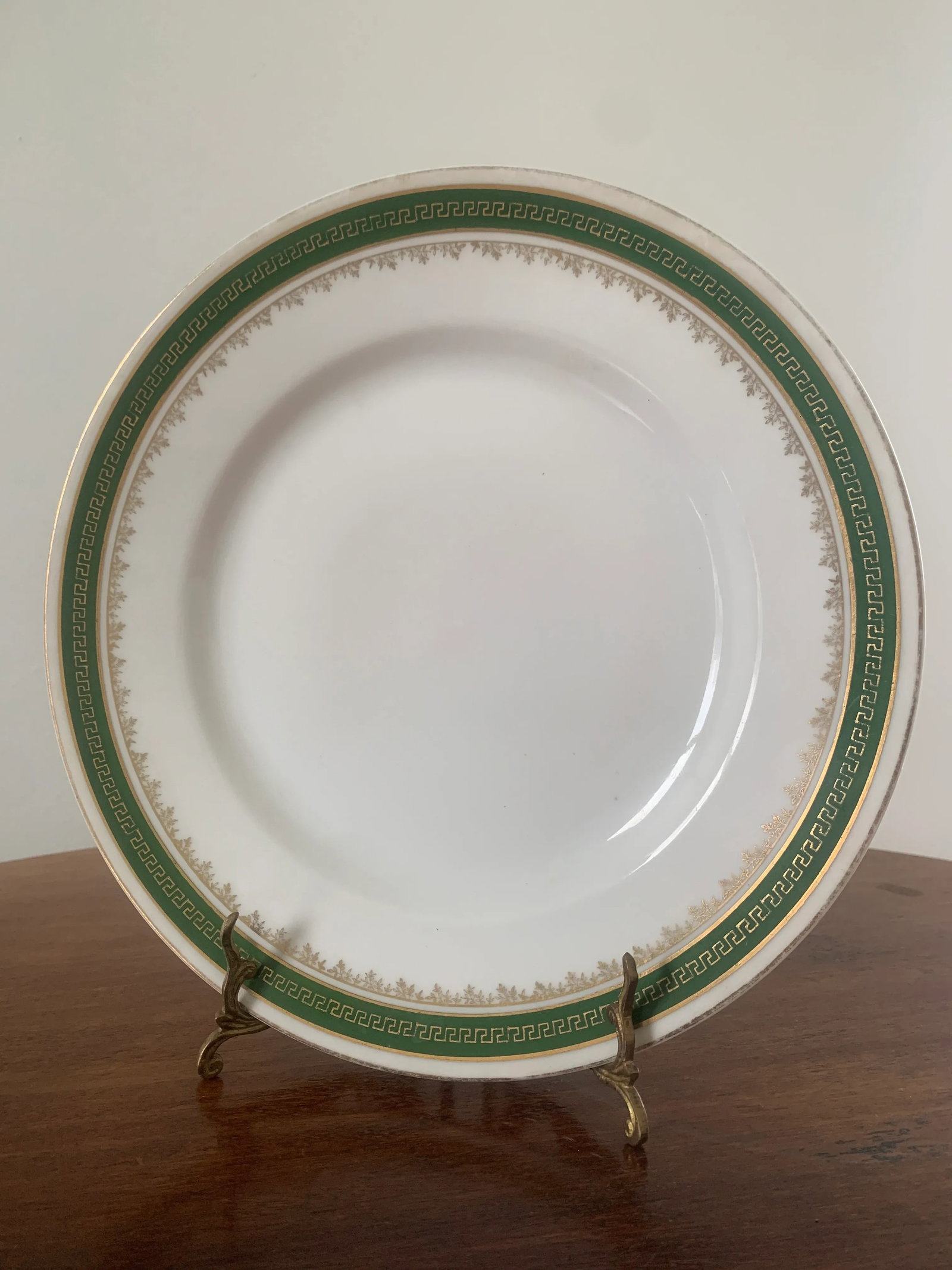 Antique German Greek Key Rimmed Luncheon & Salad Plates by C. Tielsch Altwasser, Service for Six - 7