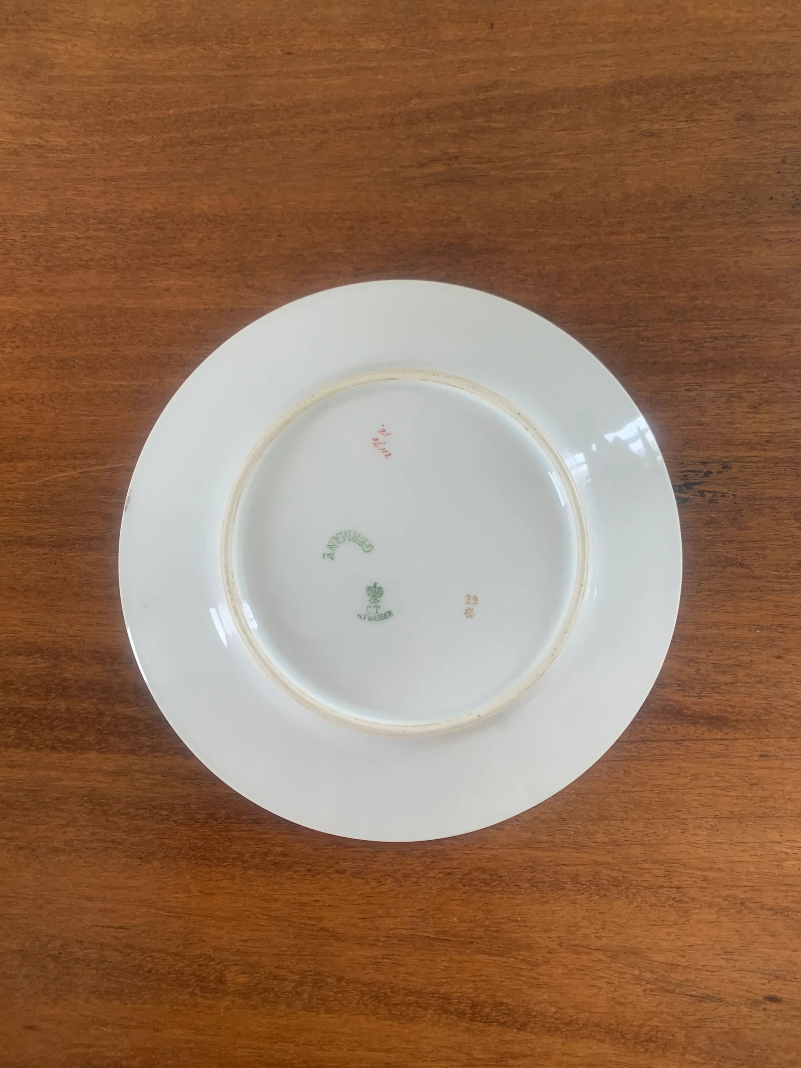 Antique German Greek Key Rimmed Luncheon & Salad Plates by C. Tielsch Altwasser, Service for Six - 8