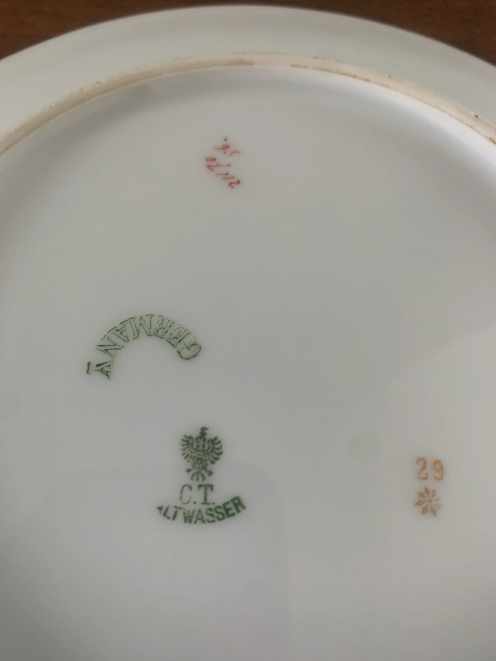 Antique German Greek Key Rimmed Luncheon & Salad Plates by C. Tielsch Altwasser, Service for Six - 9
