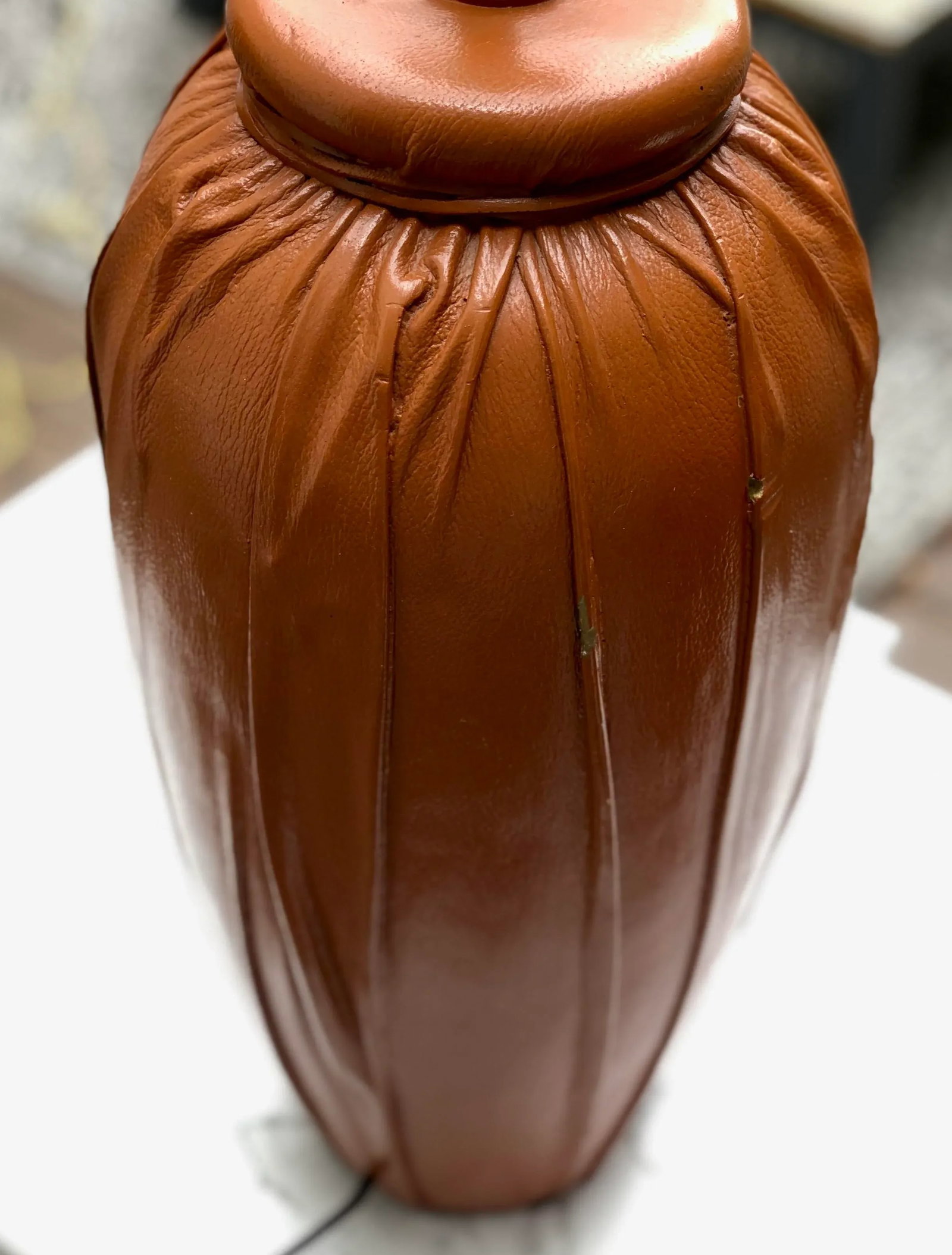 Leather Wrapped Mid-Century Lamps - a Pair - 9