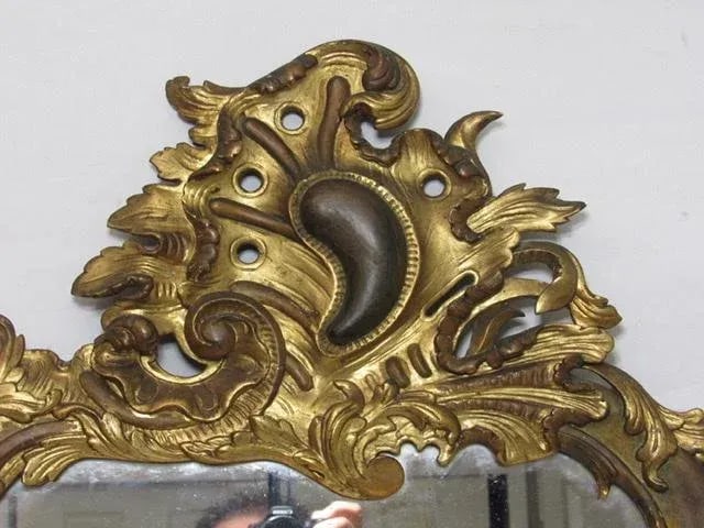 Antique Italian Gilt Wood Carved Mirror - 2