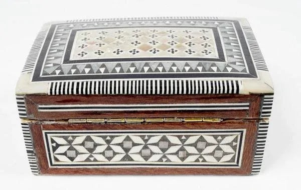 Inlaid Wood Jewelry Boxes - A Pair - 6