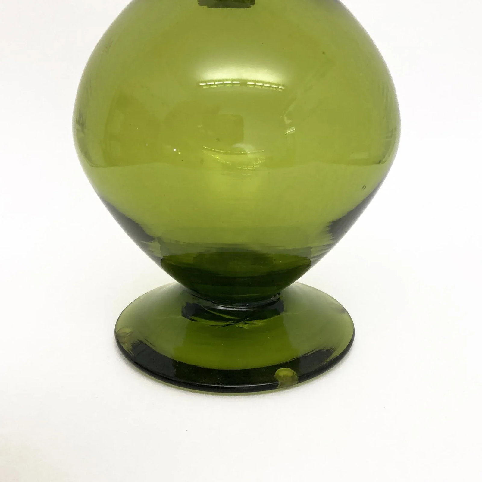 Vintage Blenko Decanter, by Joel Philip Myers, Circa 1968, Olive Green - 7