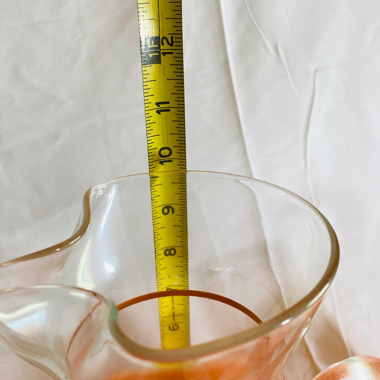 Vintage Blendo Orange Frosted Glass Pitcher and Tumblers Set- 6 Pieces - 2