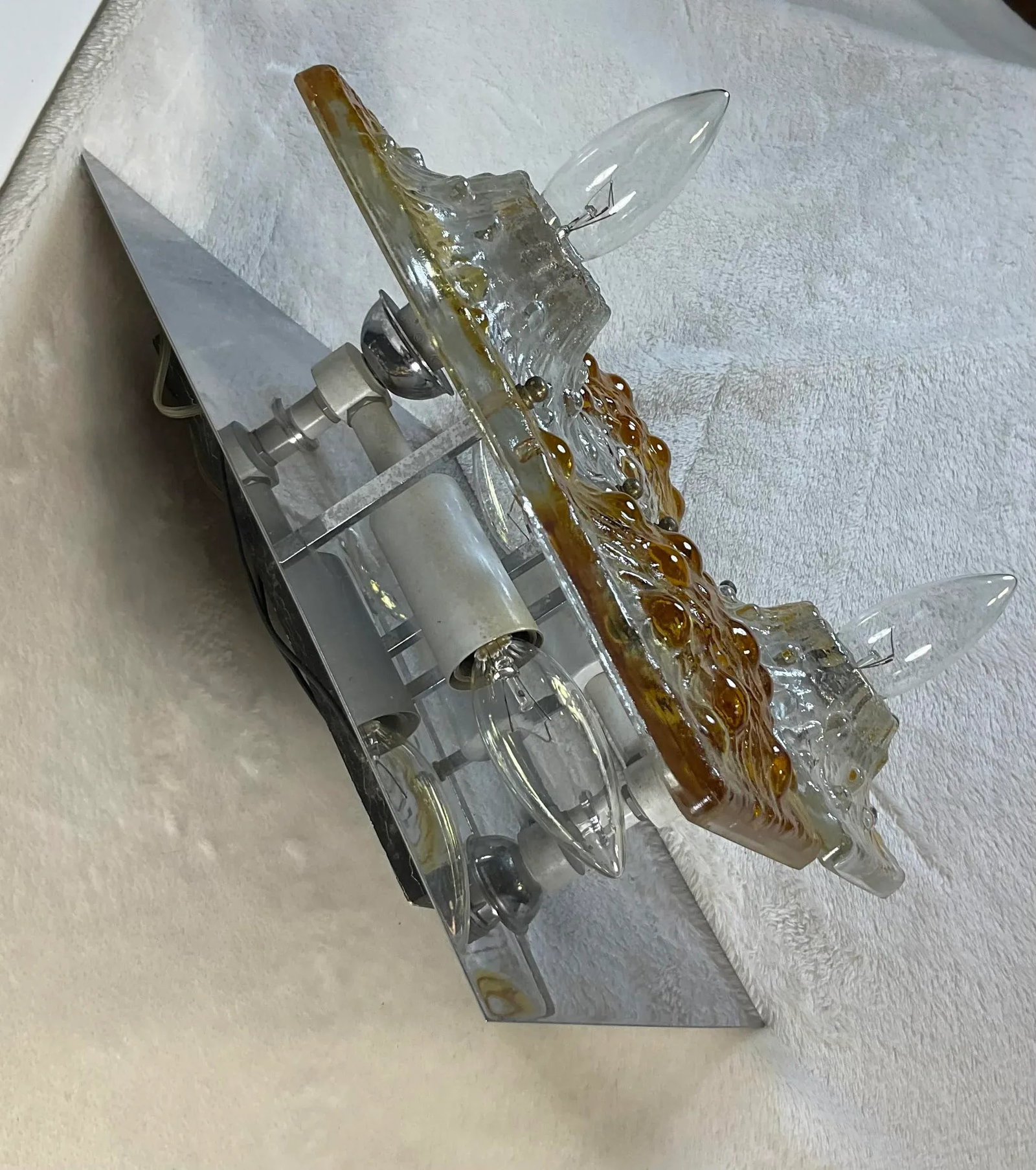Italian Murano Glass Wall Sconce by Mazzega, Circa 1960's - 4