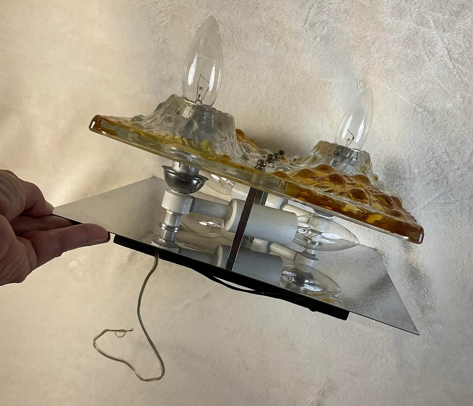 Italian Murano Glass Wall Sconce by Mazzega, Circa 1960's - 5