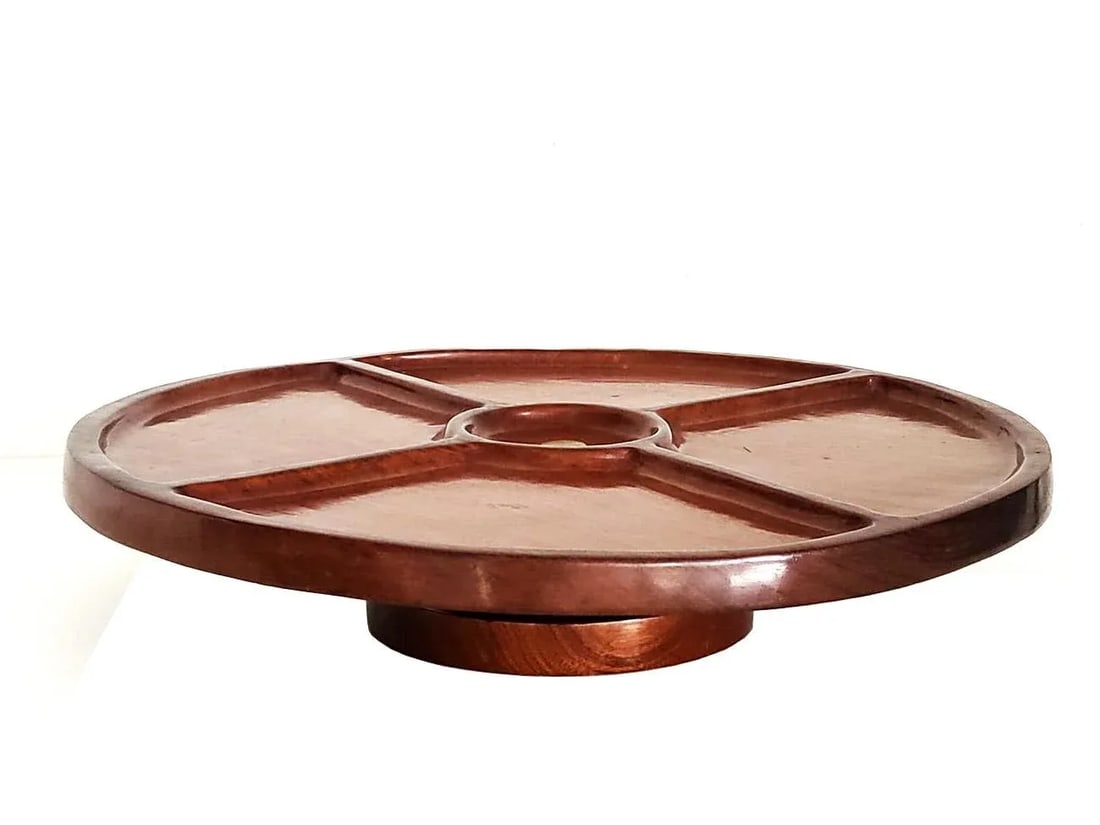Mid Century Mahogany Lazy Susan - 12