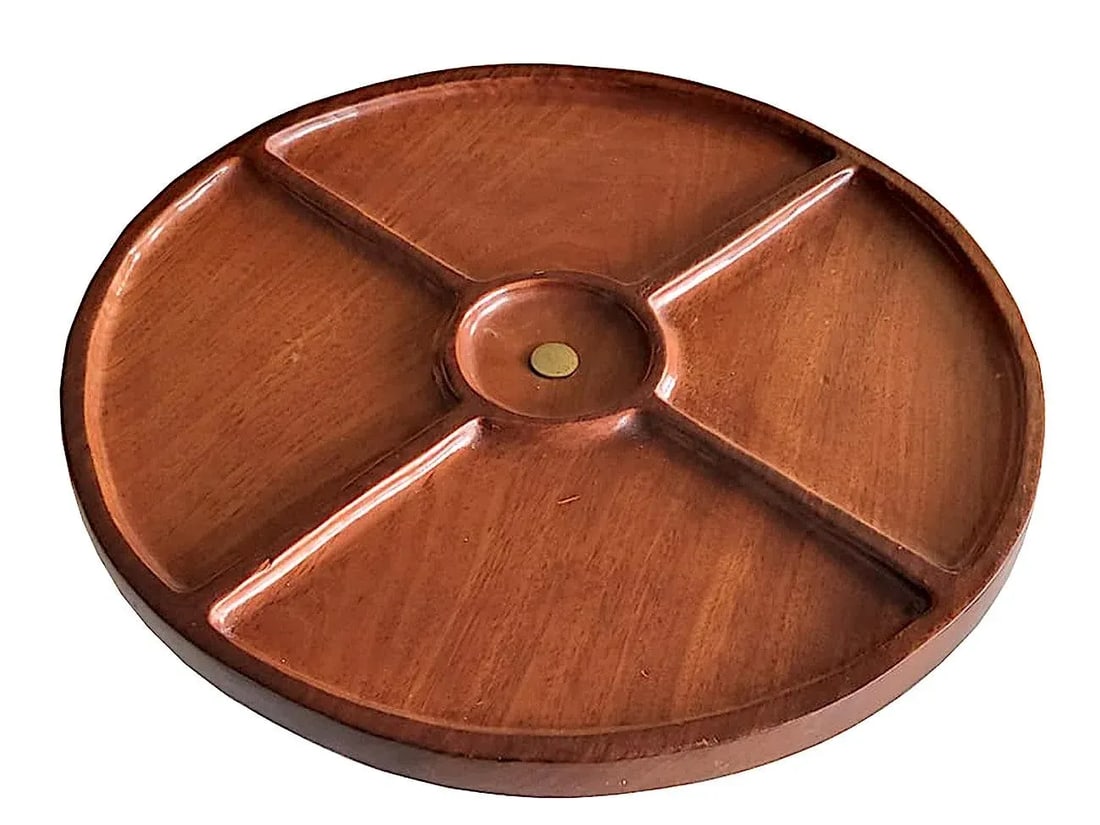 Mid Century Mahogany Lazy Susan - 2