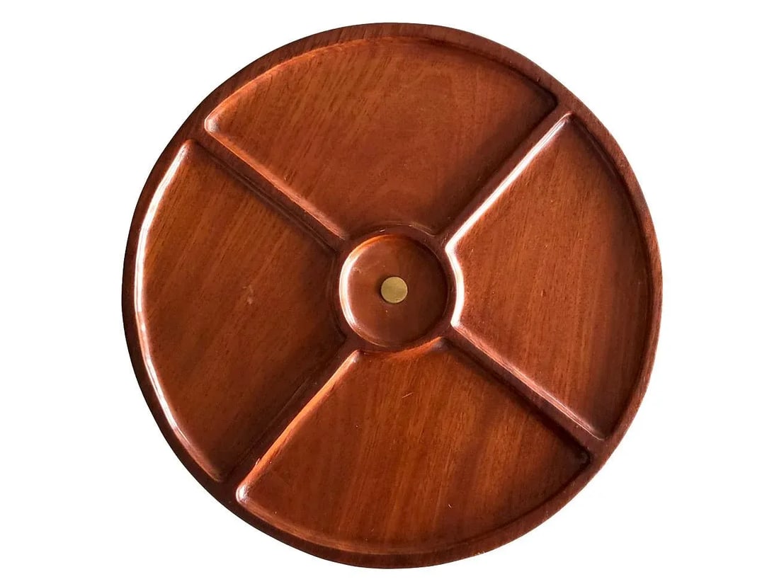 Mid Century Mahogany Lazy Susan - 5