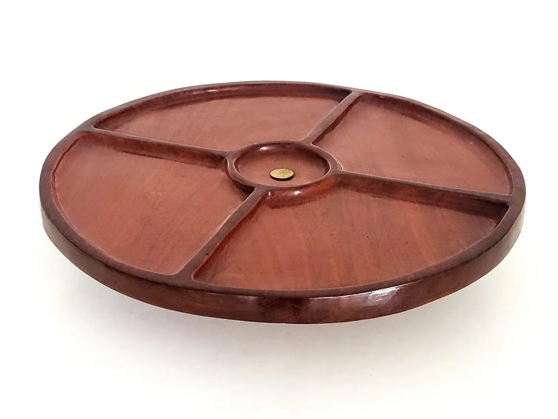 Mid Century Mahogany Lazy Susan - 6