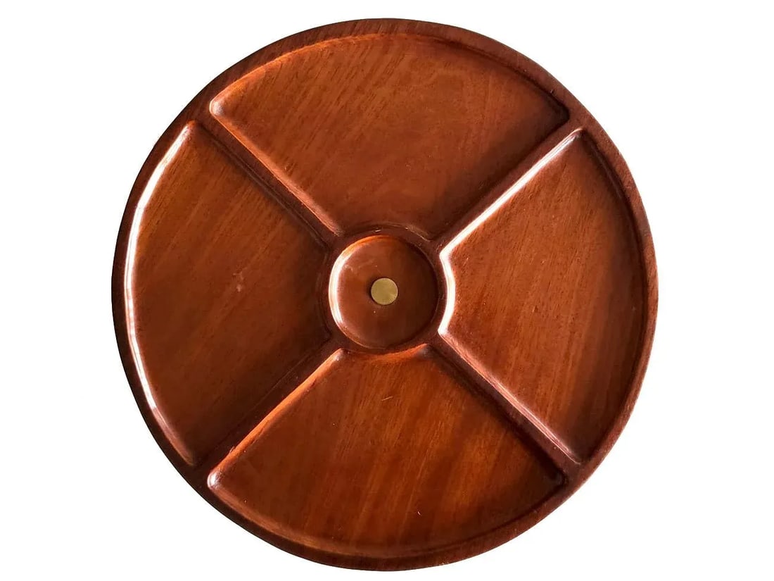 Mid Century Mahogany Lazy Susan - 9