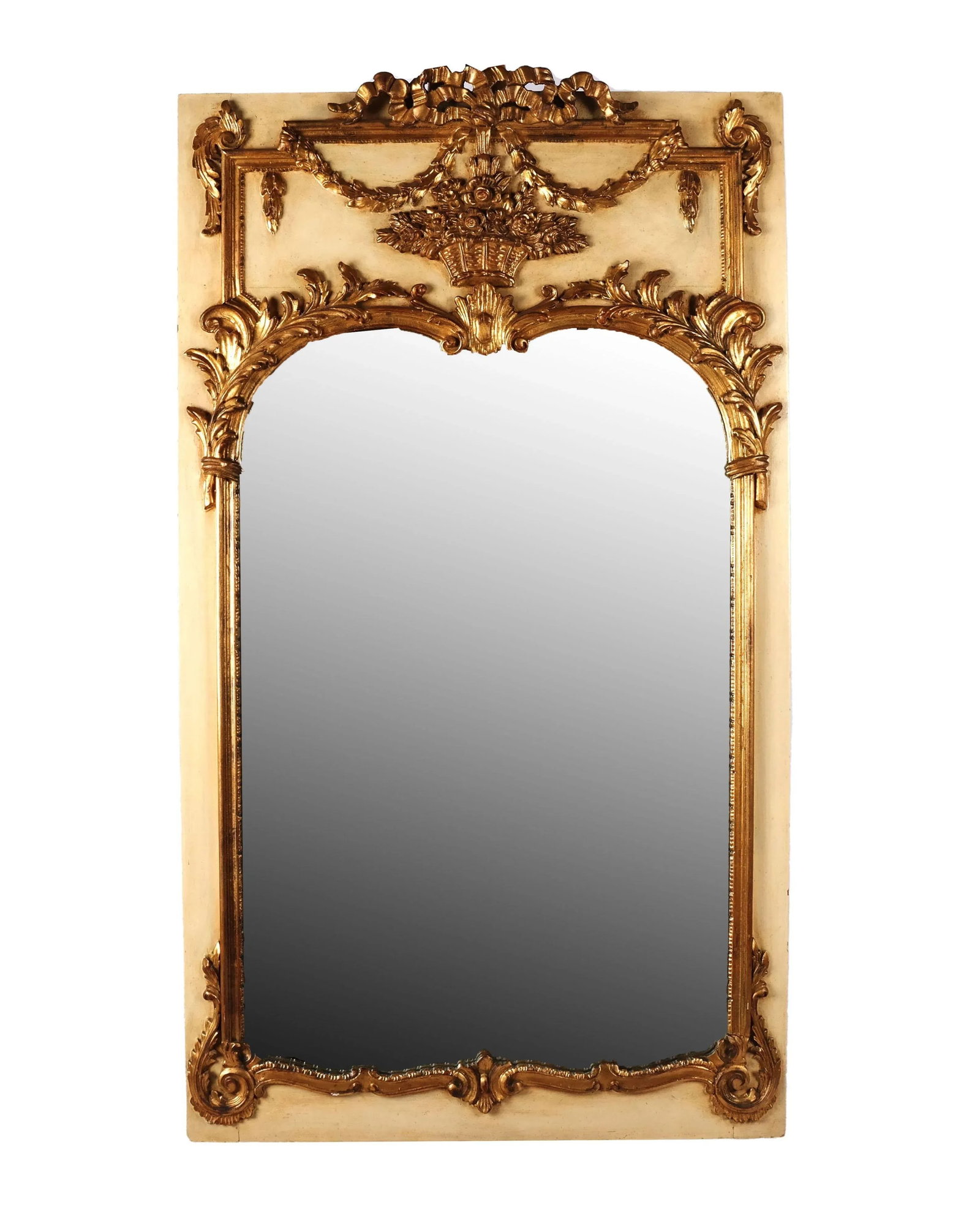 Vintage Neoclassical Style Giltwood Trumeau Mirror - 11