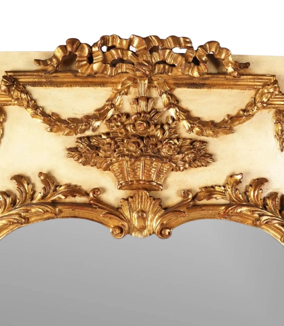 Vintage Neoclassical Style Giltwood Trumeau Mirror - 3