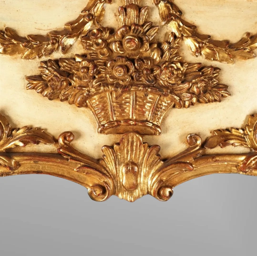 Vintage Neoclassical Style Giltwood Trumeau Mirror - 4
