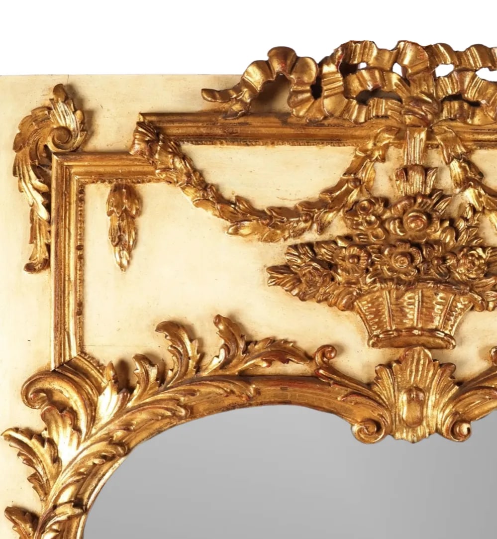 Vintage Neoclassical Style Giltwood Trumeau Mirror - 5