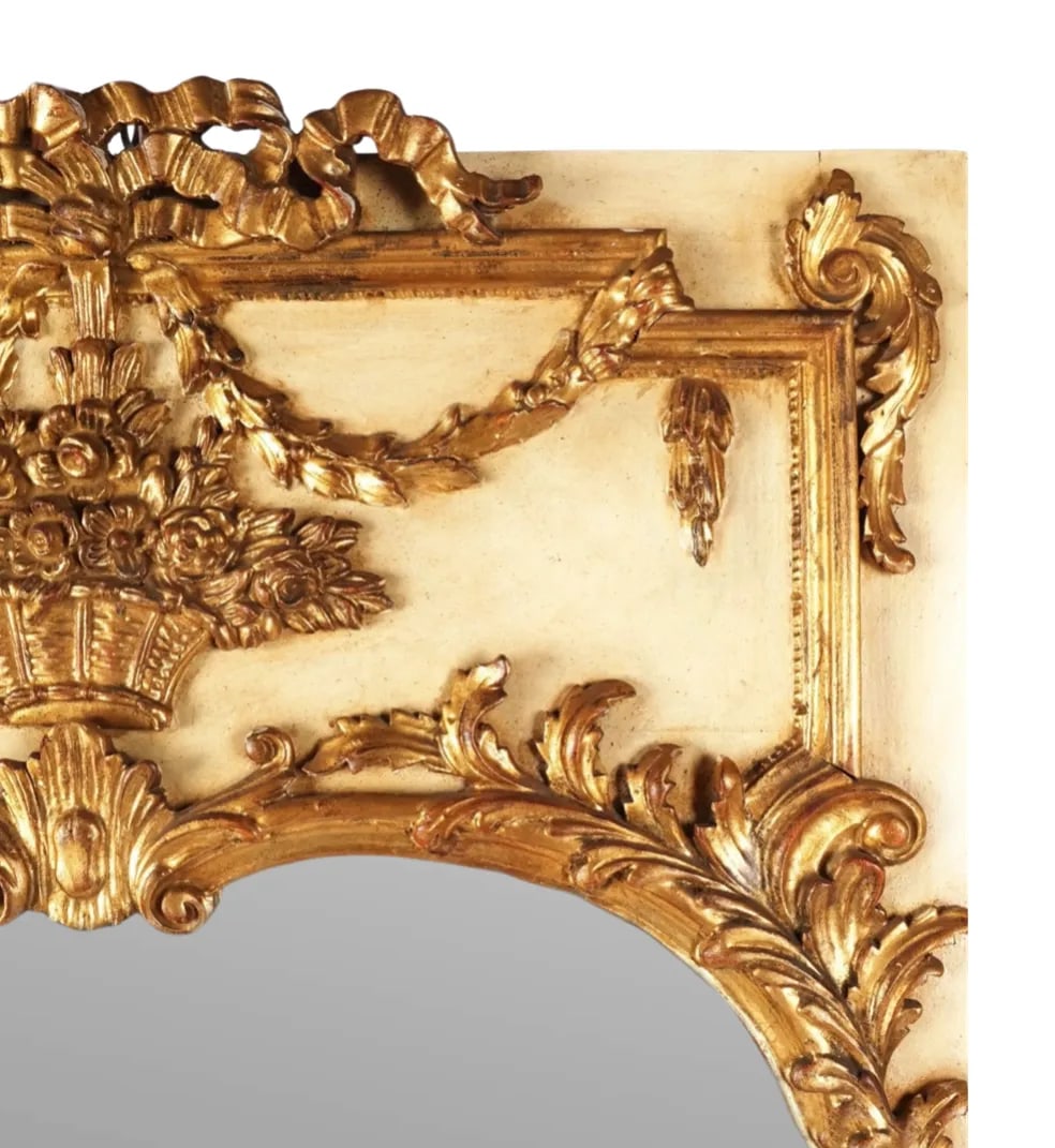 Vintage Neoclassical Style Giltwood Trumeau Mirror - 6