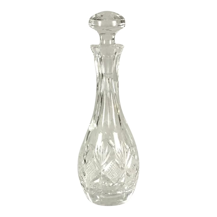 1980s Waterford Liqueur Decanter: Waterford liqueur decanter-makers of premium luxury crystal since 1783-hand blown cut and polished using the finest raw materials -acid etched with the Waterford name on the bottom -(see photo)-